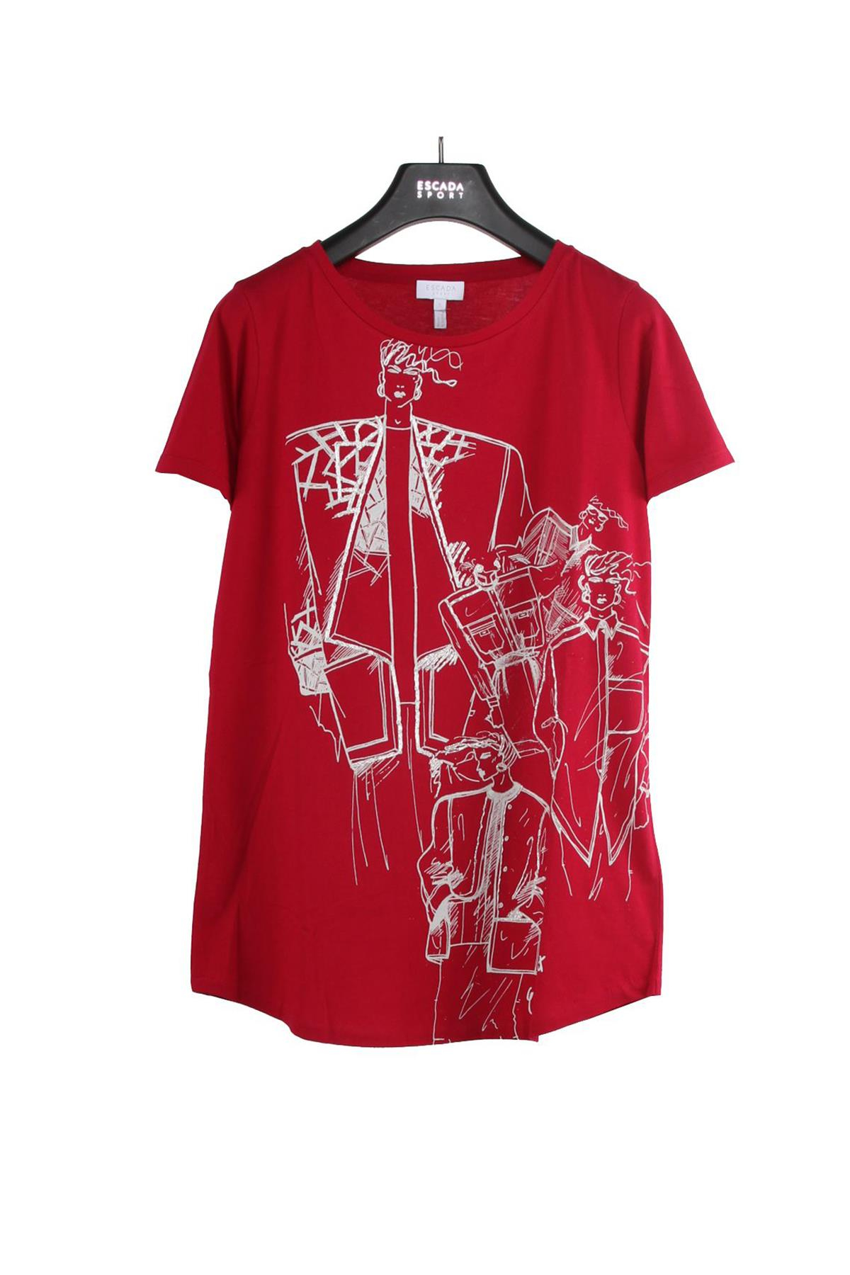 Escada  Baskılı Bisiklet Yaka Pamuk T-shirt