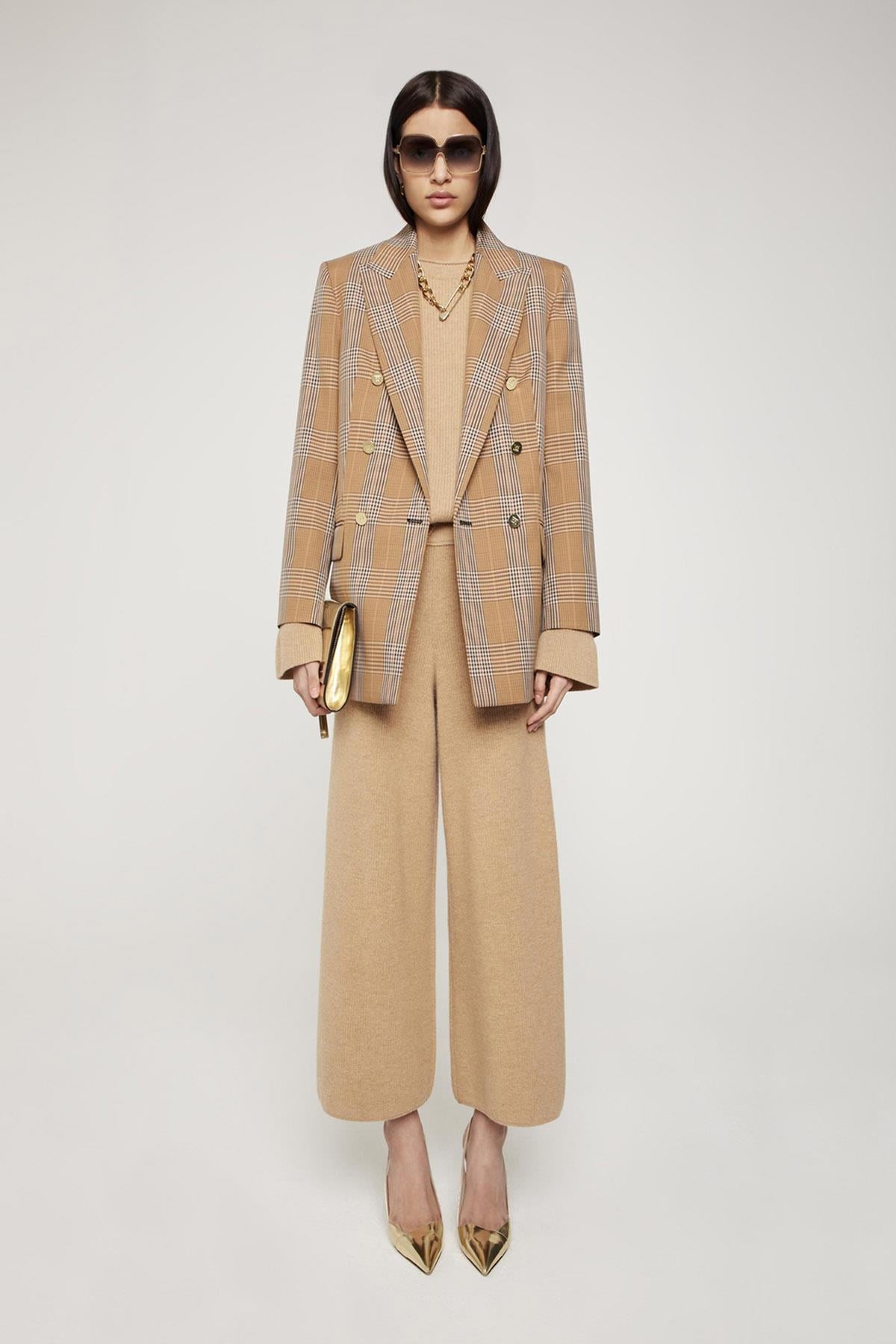 Escada  Midi Boy Bol Kesim Camel Yünlü Pantolon