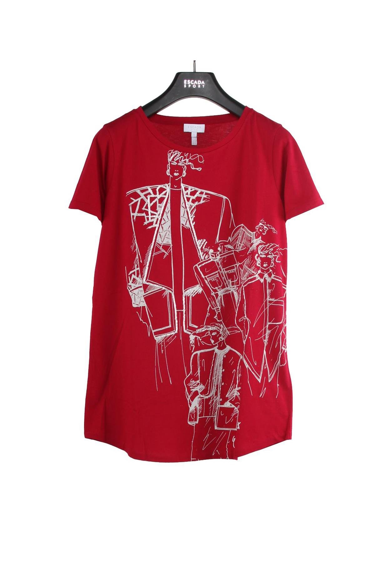 Escada  Baskılı Bisiklet Yaka Pamuk T-shirt