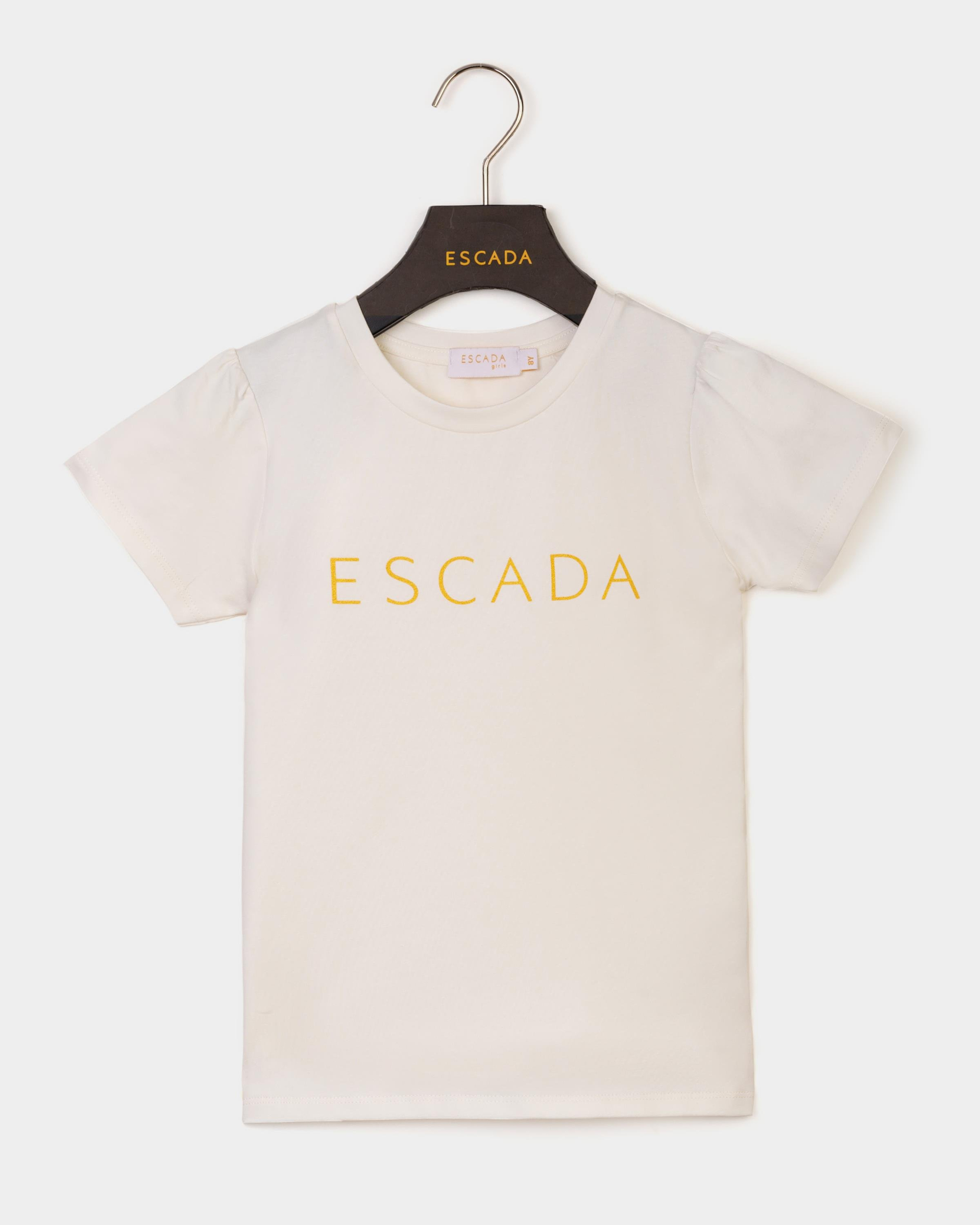 Escada Çocuk Bisiklet Yaka Logolu Basic T-shirt
