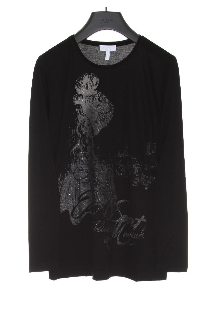 Escada  Desenli Yuvarlak Yaka Uzun Kol T-shirt