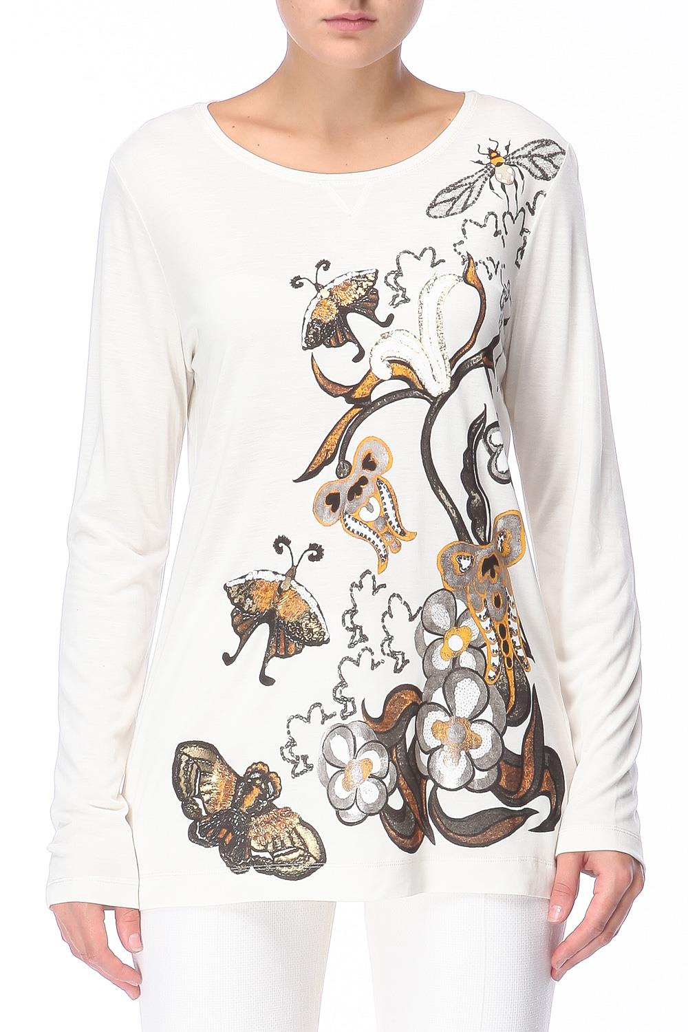 Escada  Yuvarlak Yaka Uzun Kol Desenli T-shirt
