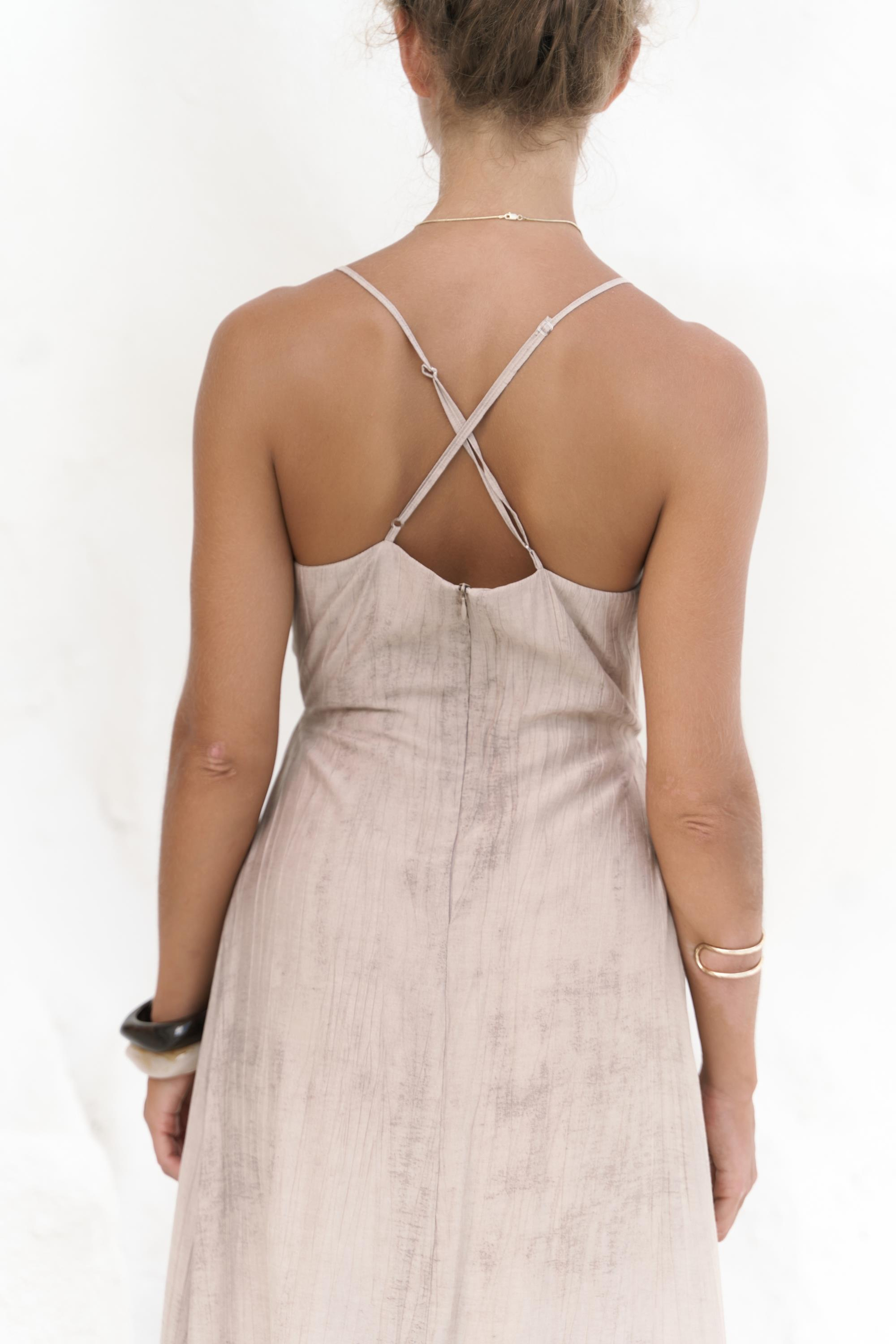 Aden Boncuk Detay Vizon Elbise