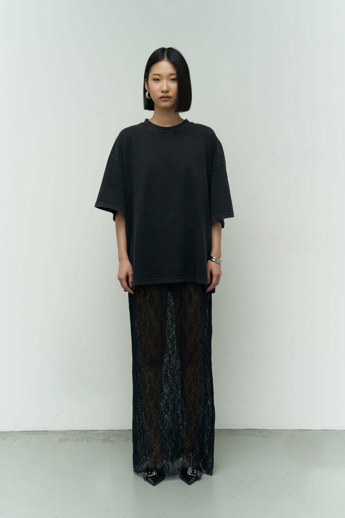 Adrina Black Oversize Washed T-Shirt