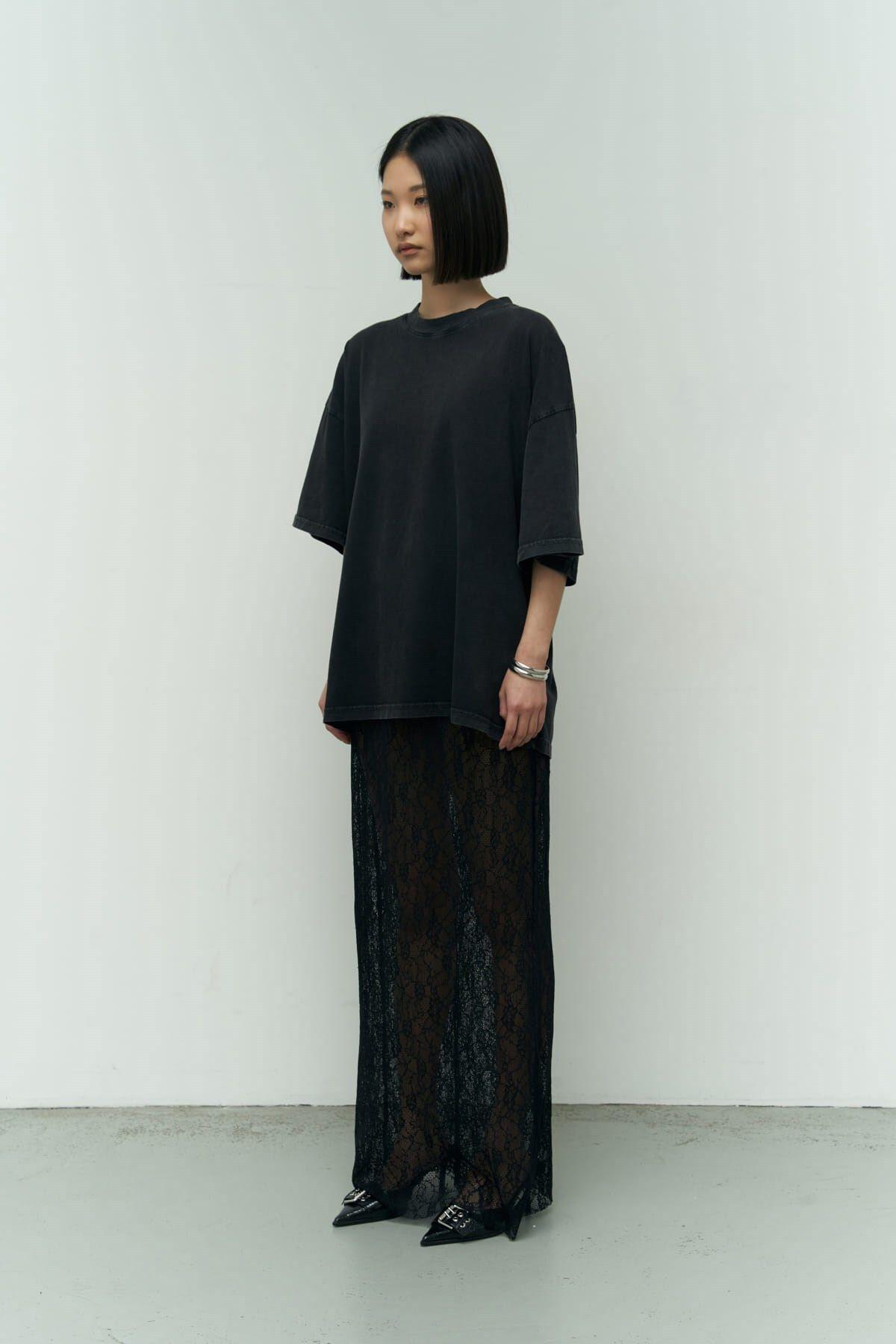 Adrina Black Oversize Washed T-Shirt