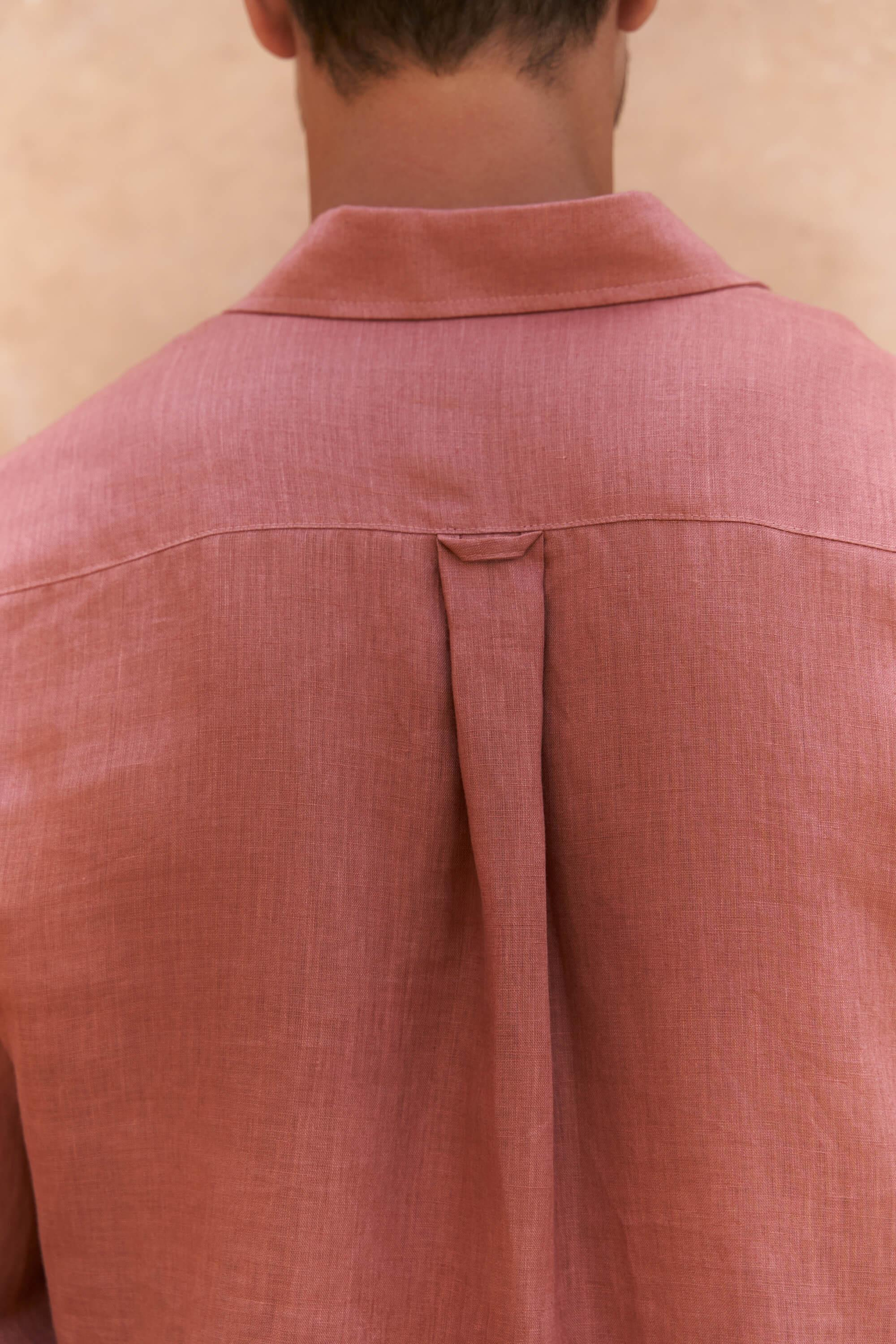 Agnola Oversize Erkek Tarçın Keten Gömlek