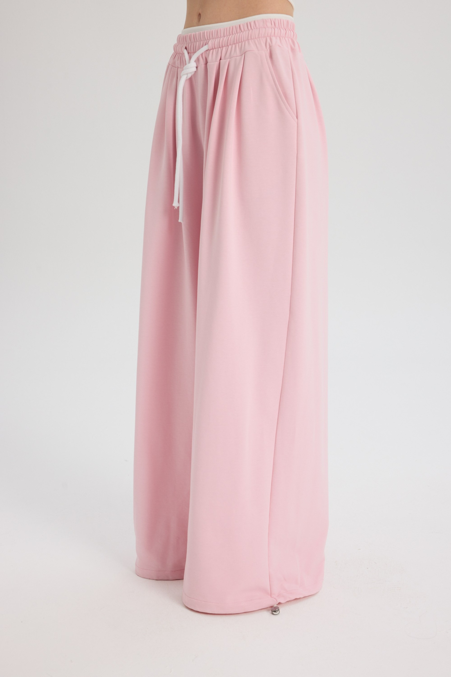 Albane Bel Detay Pembe Crop Eşofman Takım