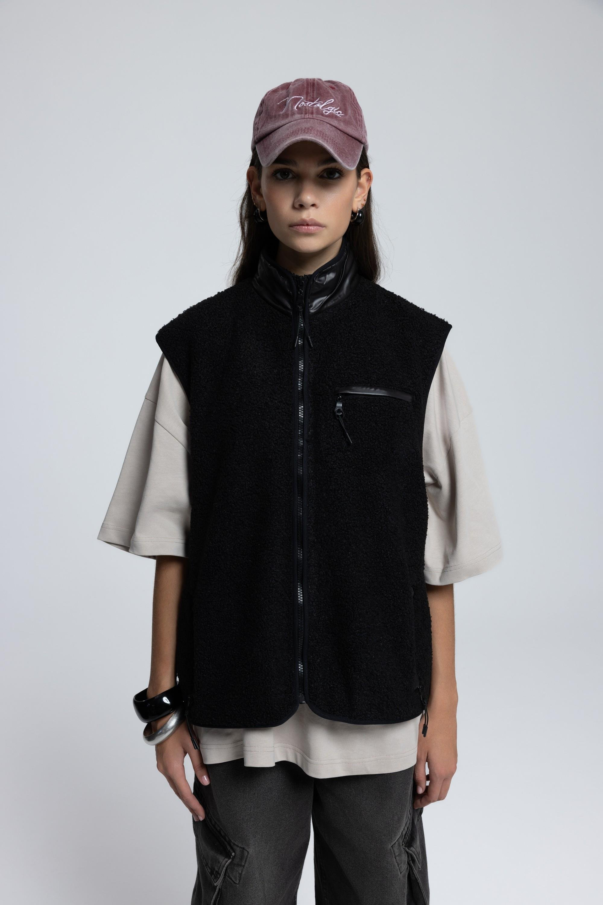 Alberg Siyah Salaş Teddy Yelek