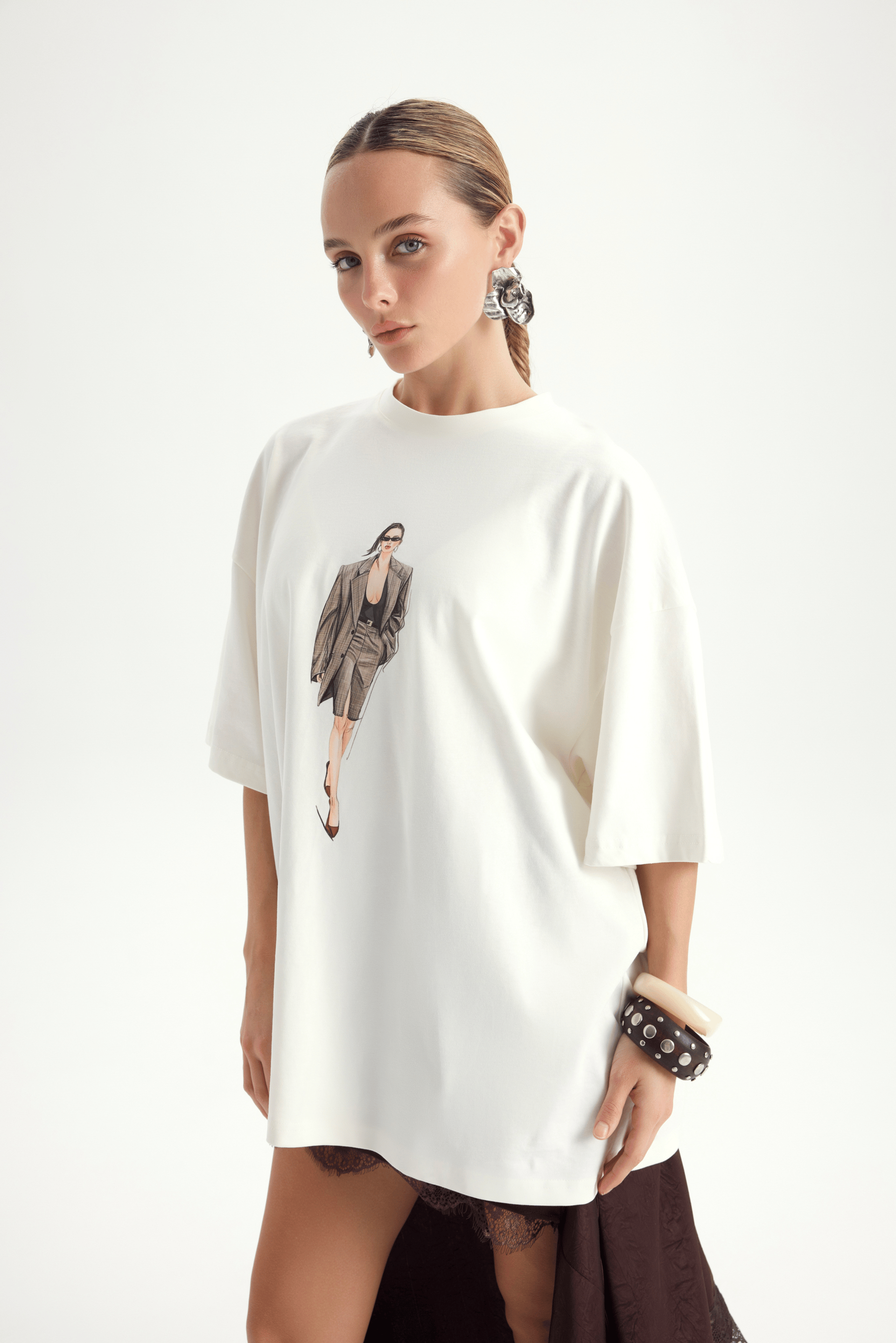 Alix Oversize Beyaz T-Shirt