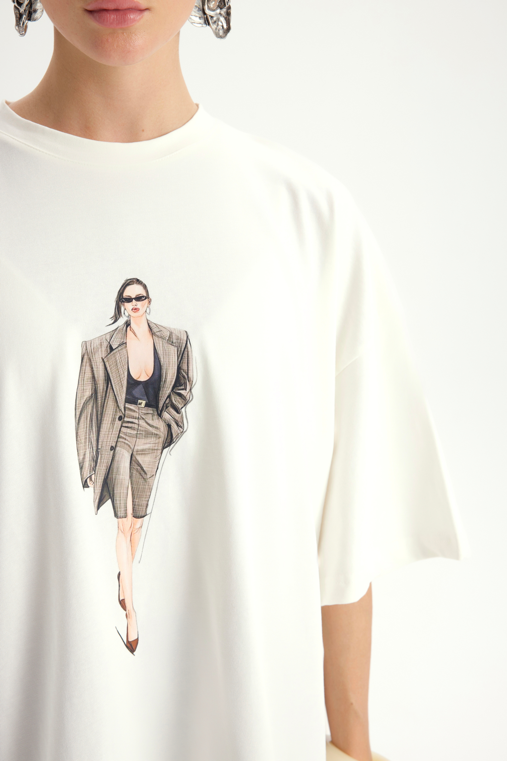 Alix Oversize Beyaz T-Shirt