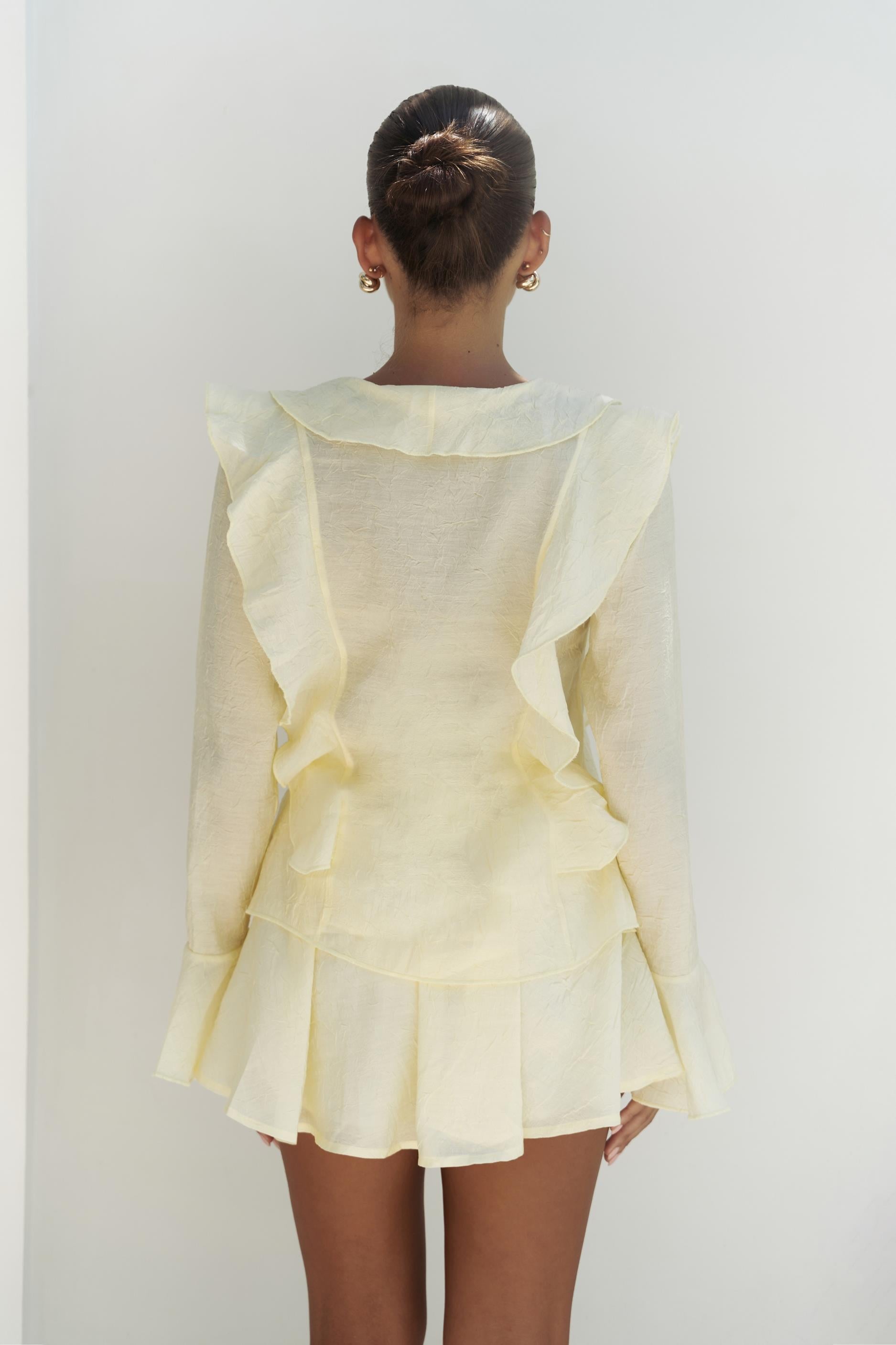 Aliza Sarı Gömlek Şort Takım