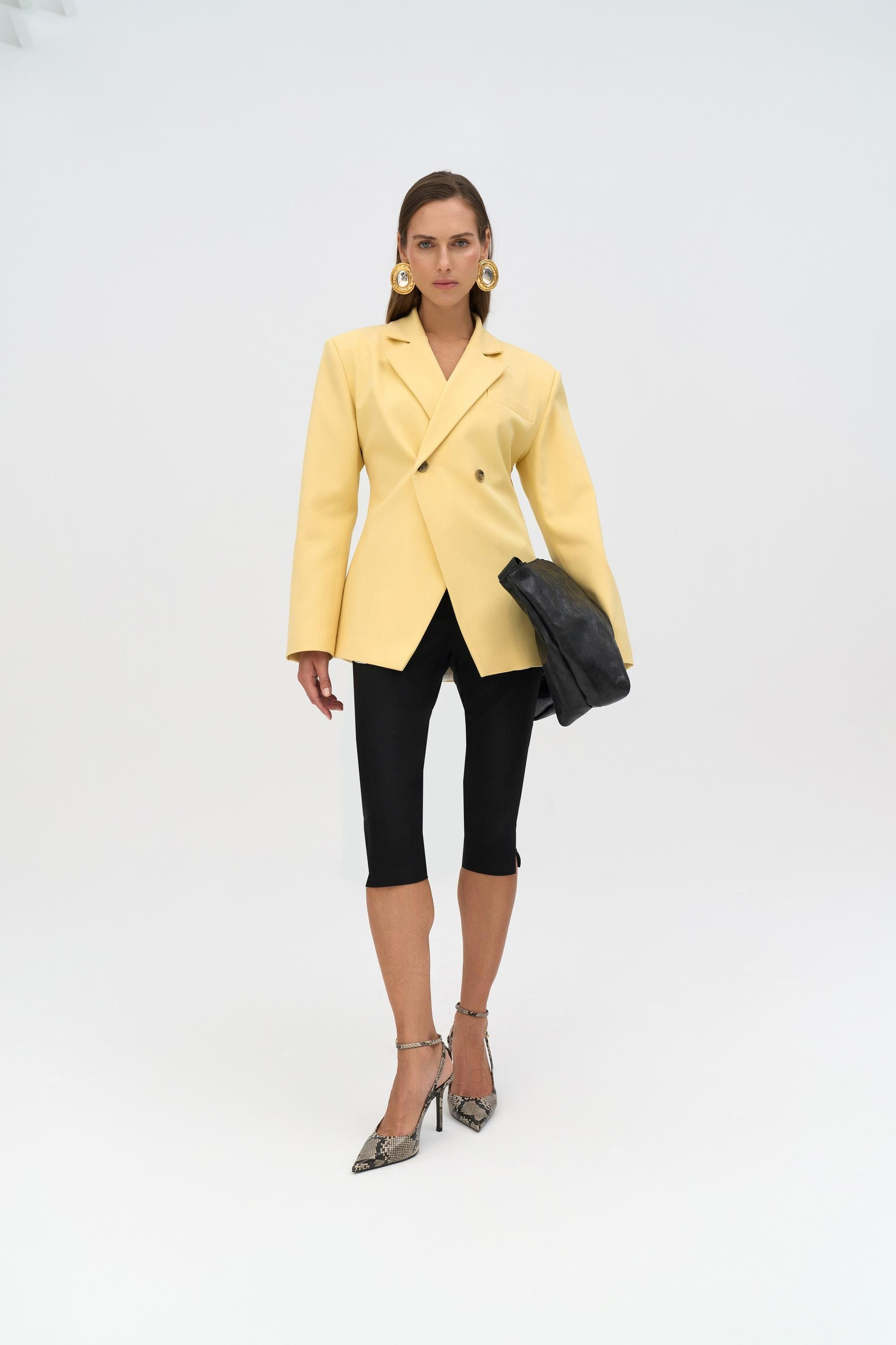 Allegany Sarı Bel Oturmalı Blazer