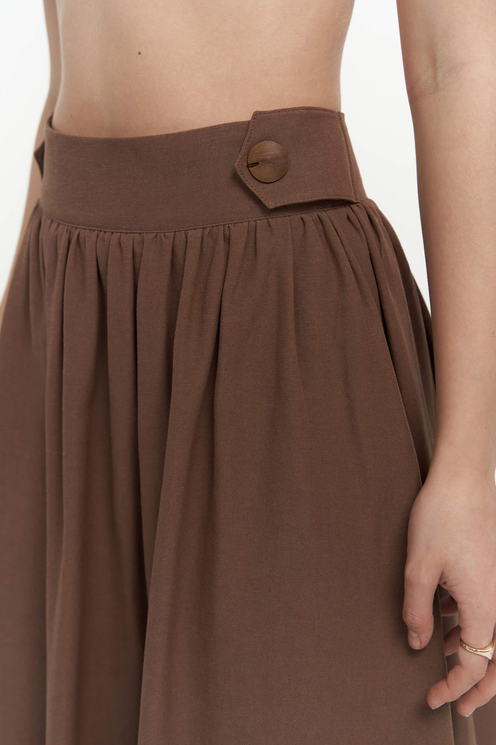 Ambra Kahve Gömlek Etek Takım