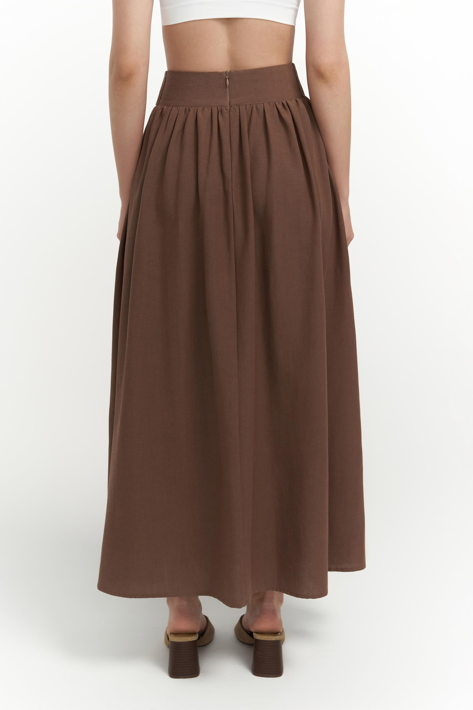 Ambra Kahve Gömlek Etek Takım