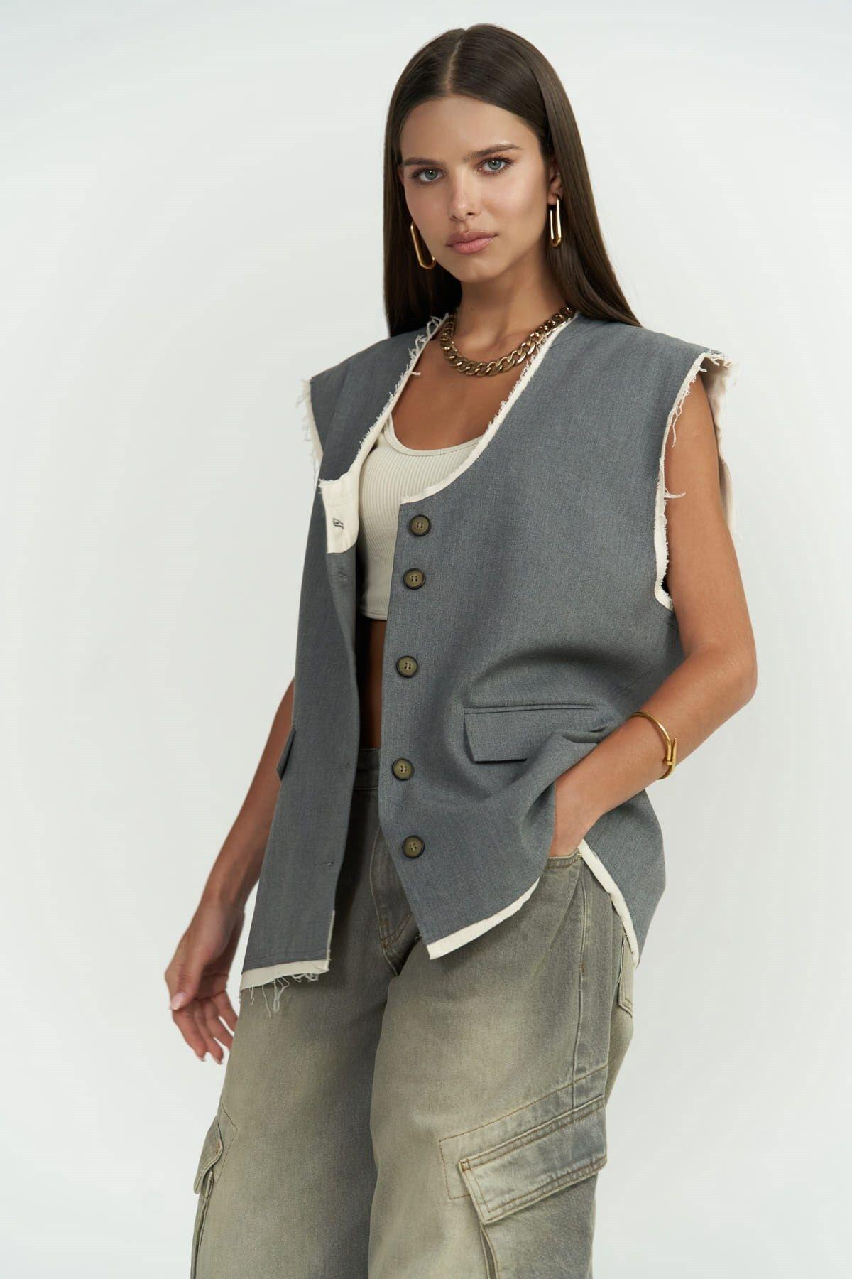 Anderson Dark Gray Loose Vest