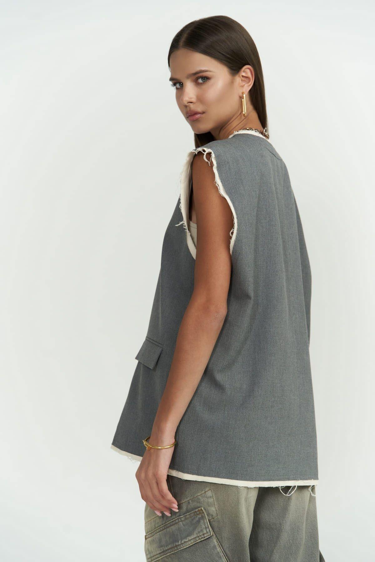 Anderson Dark Gray Loose Vest