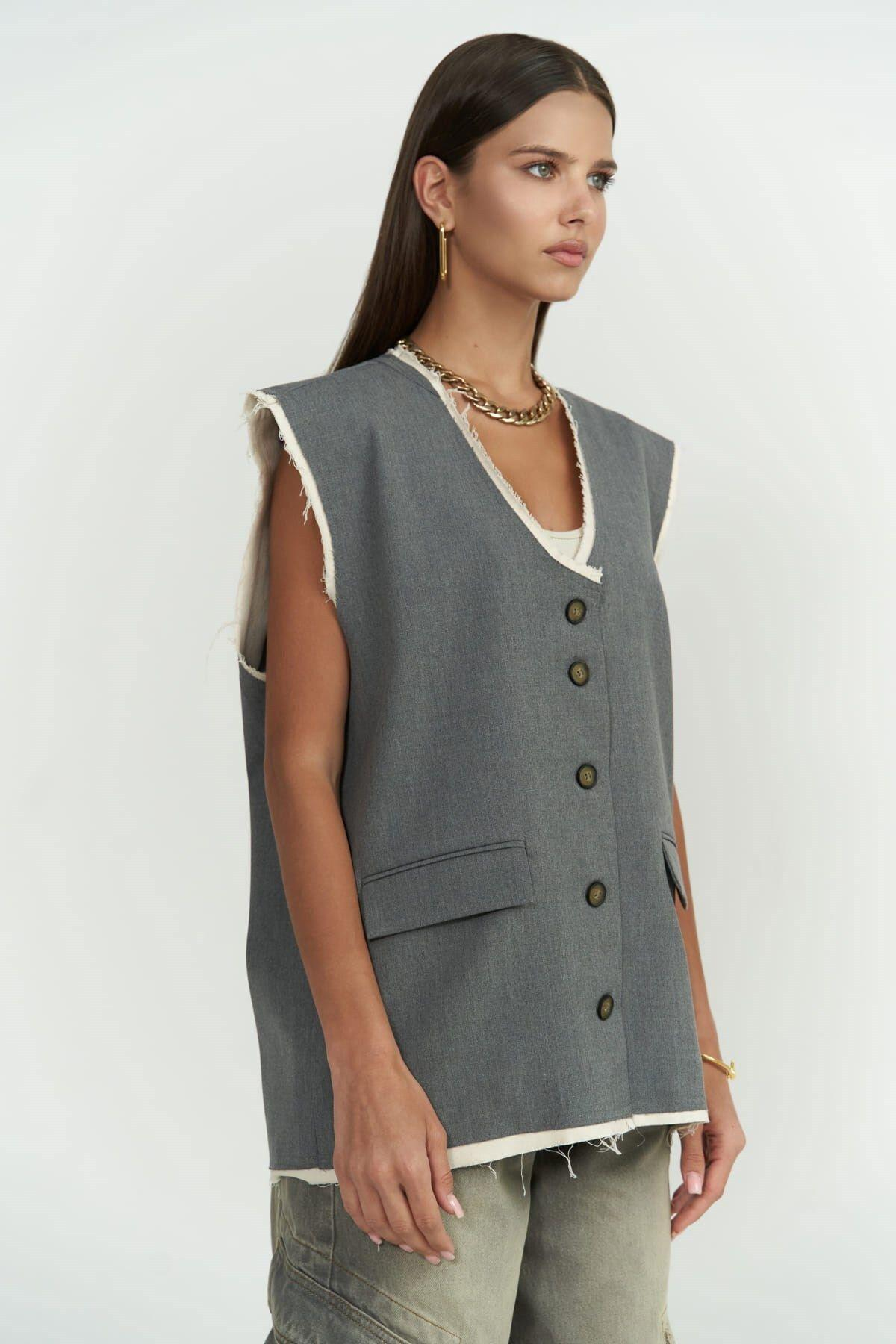 Anderson Dark Gray Loose Vest