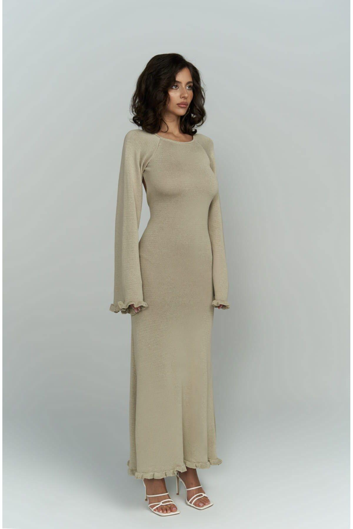 Angela Low Back Stone Knit Dress