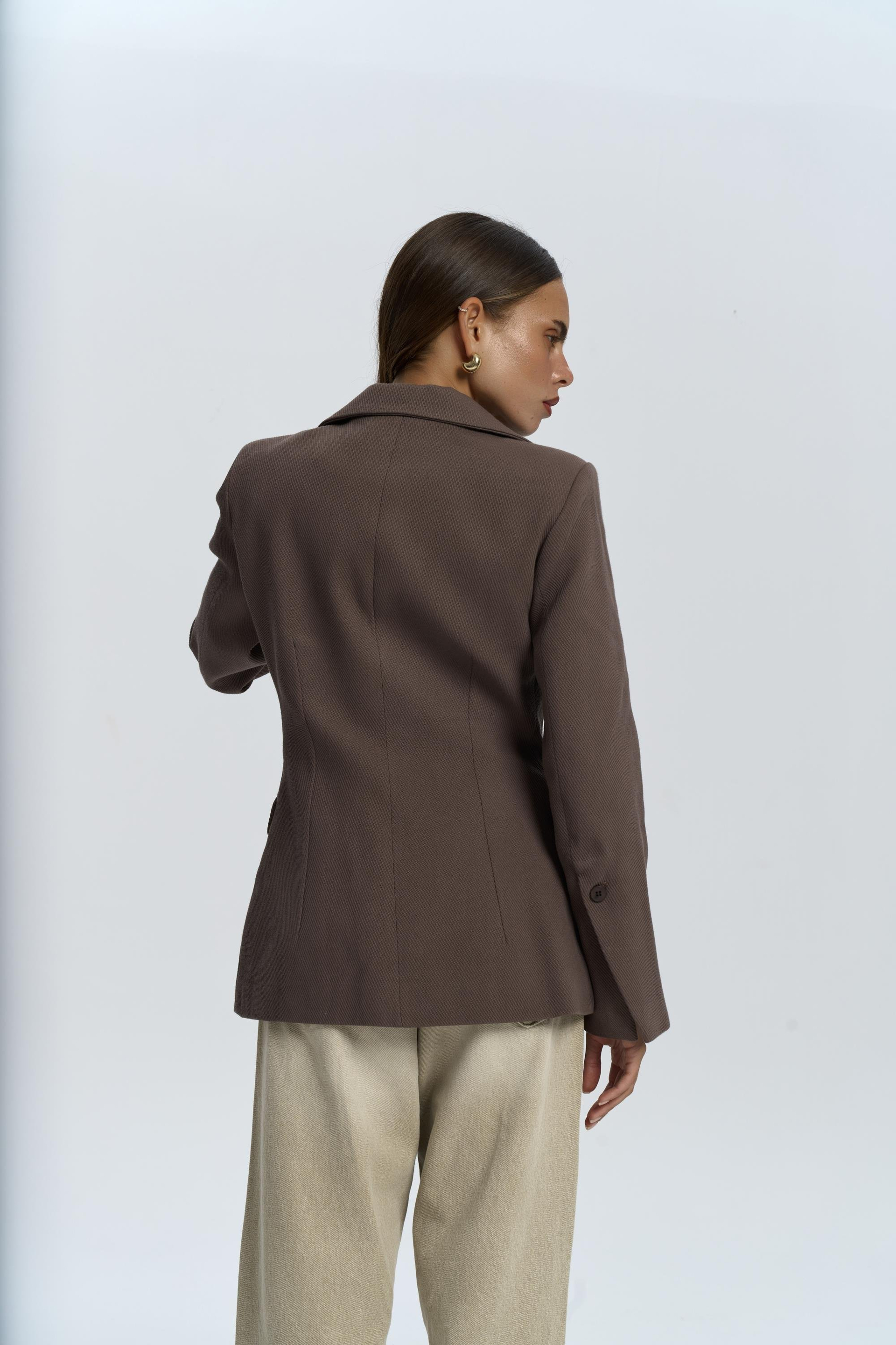 Anisah Waist-Fitted Brown Blazer