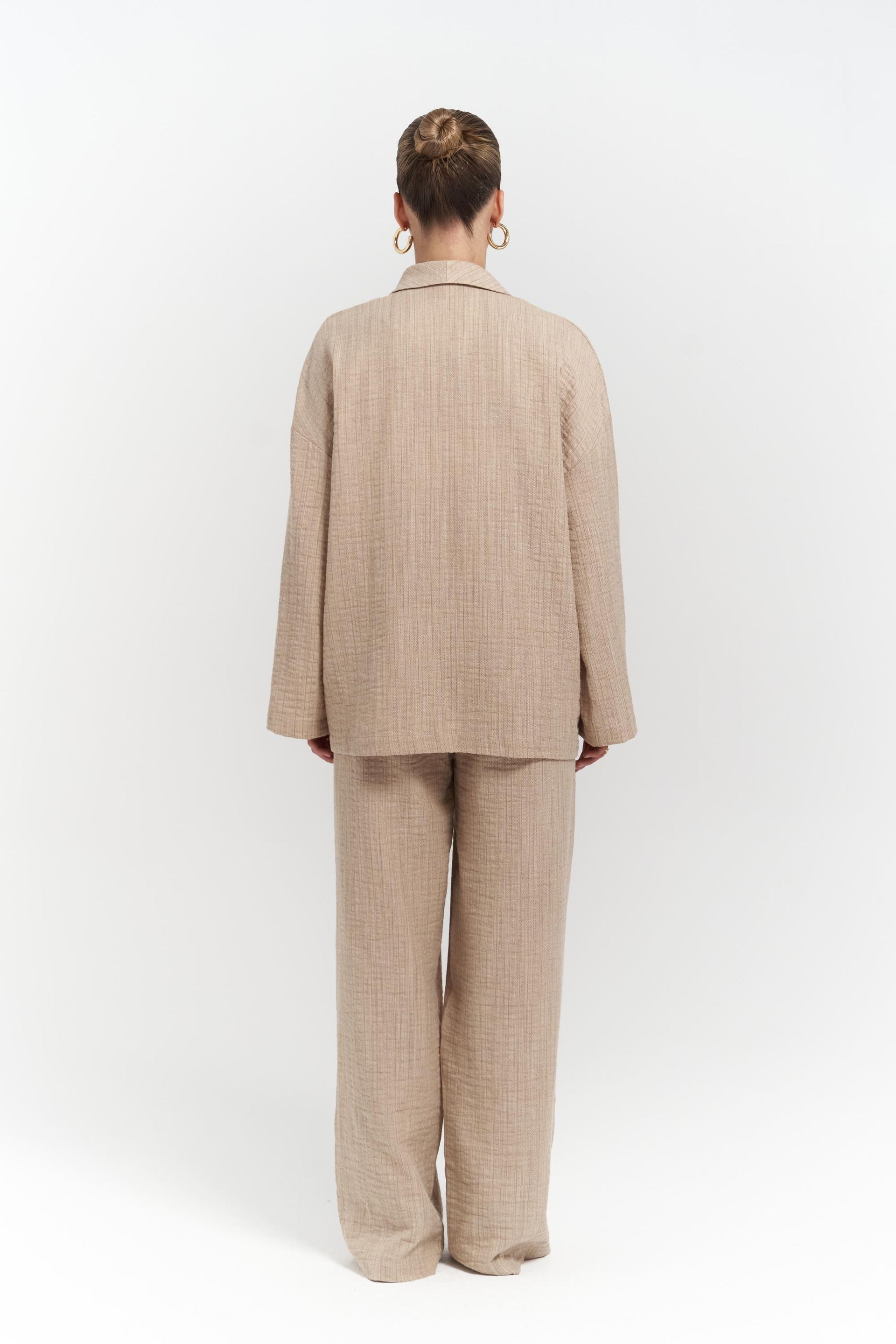 Anya Bej Kimono Pantolon Takım