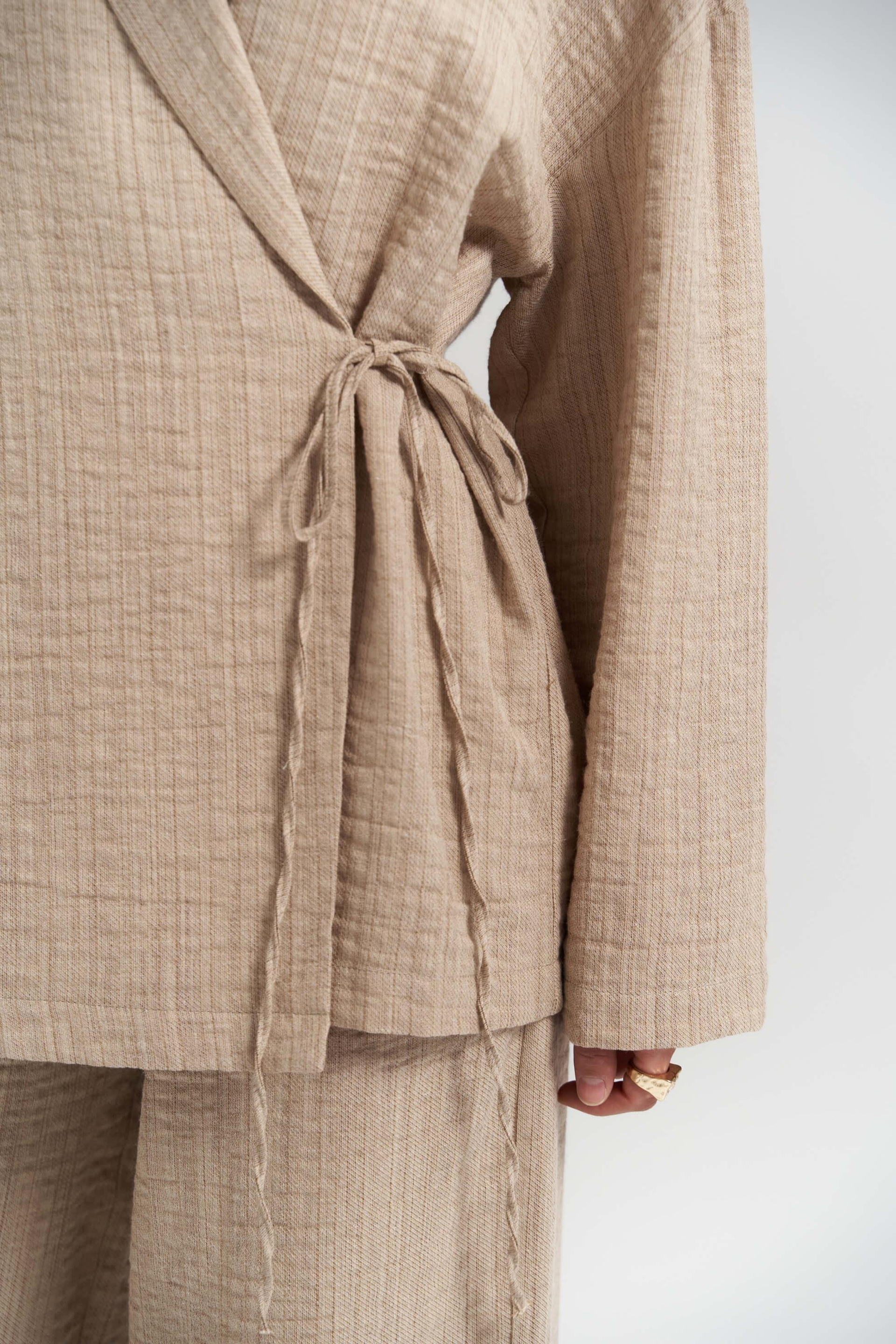 Anya Bej Kimono Pantolon Takım