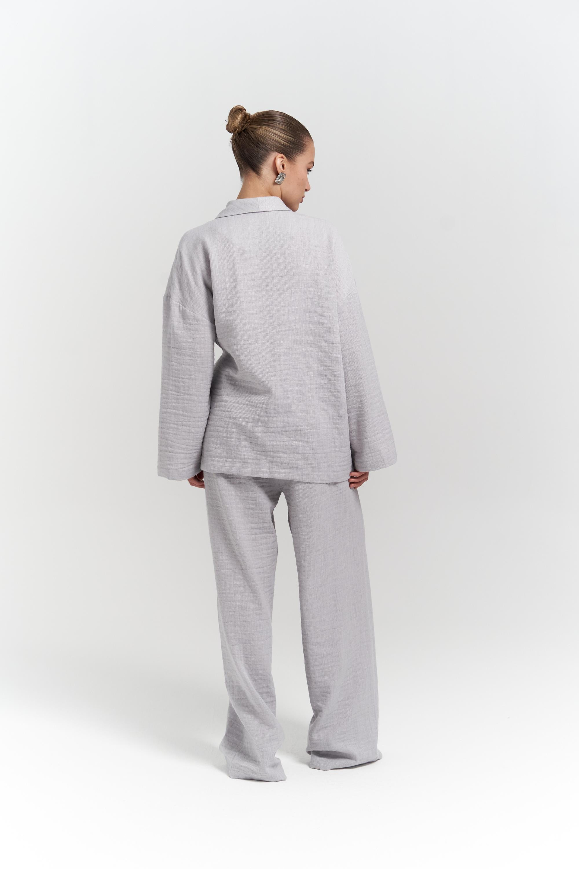 Anya Gri Kimono Pantolon Takım