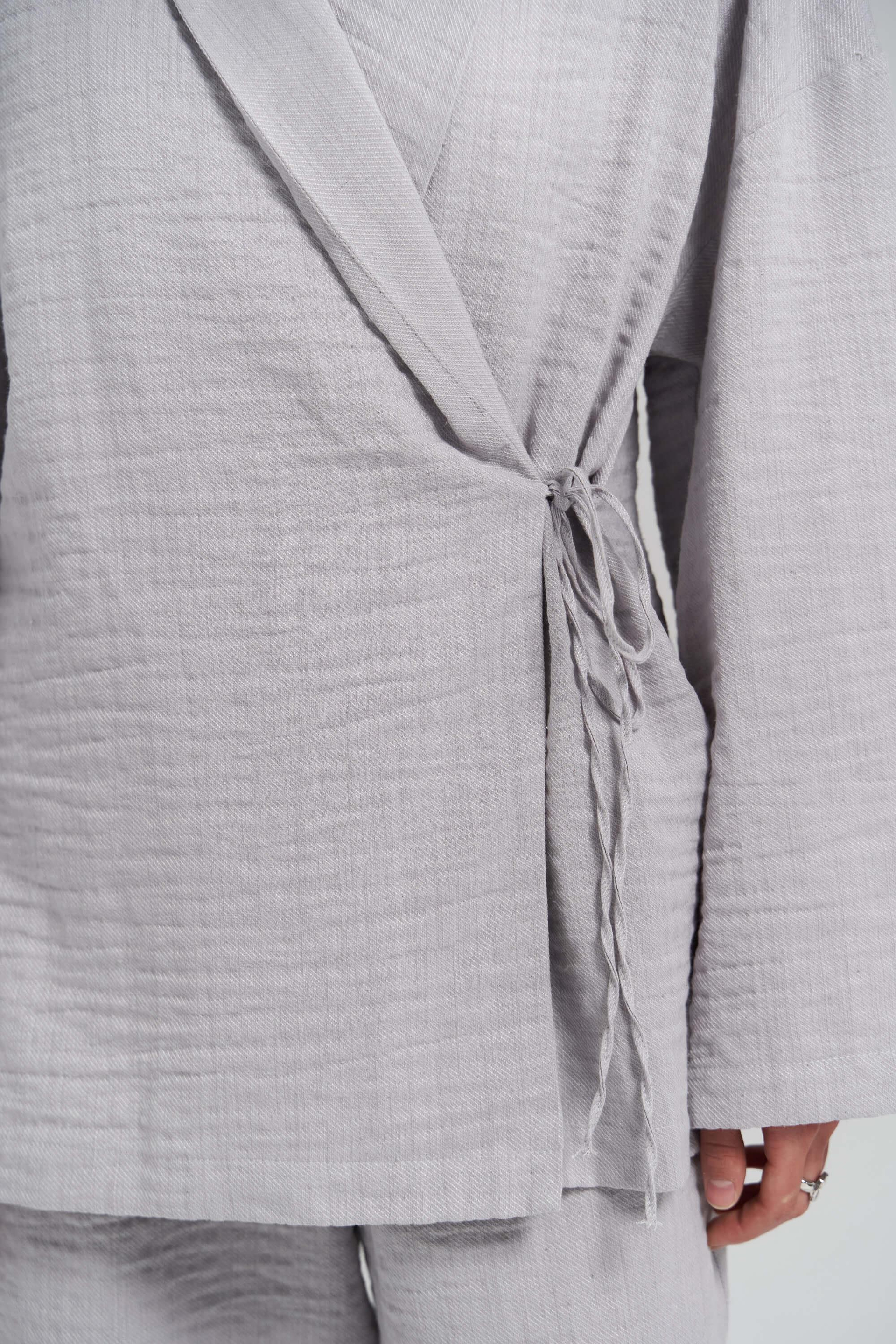 Anya Gri Kimono Pantolon Takım
