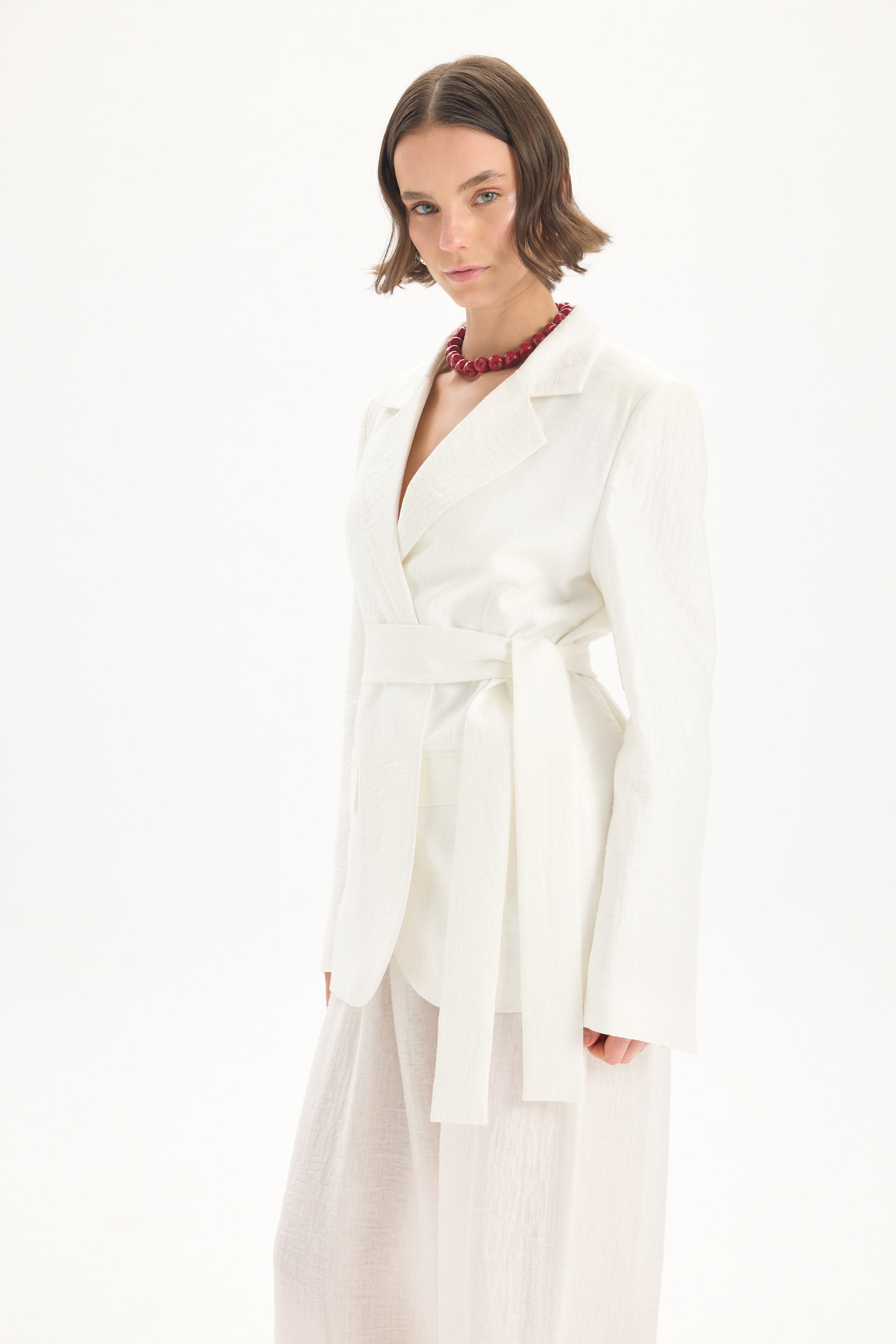 Arisa Kemer Detay Ekru Blazer Ceket