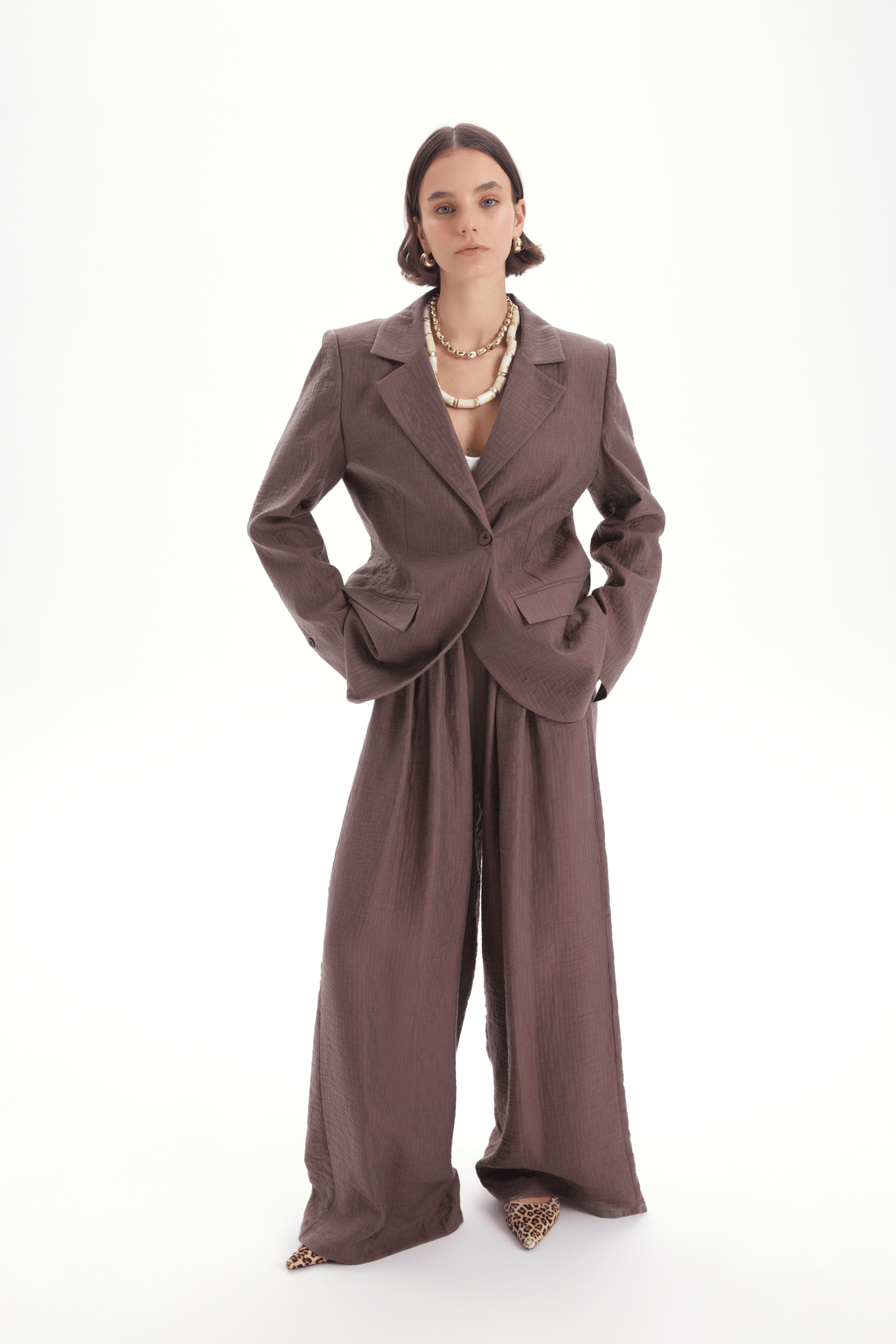 Arisa Kemer Detay Kahve Blazer Ceket