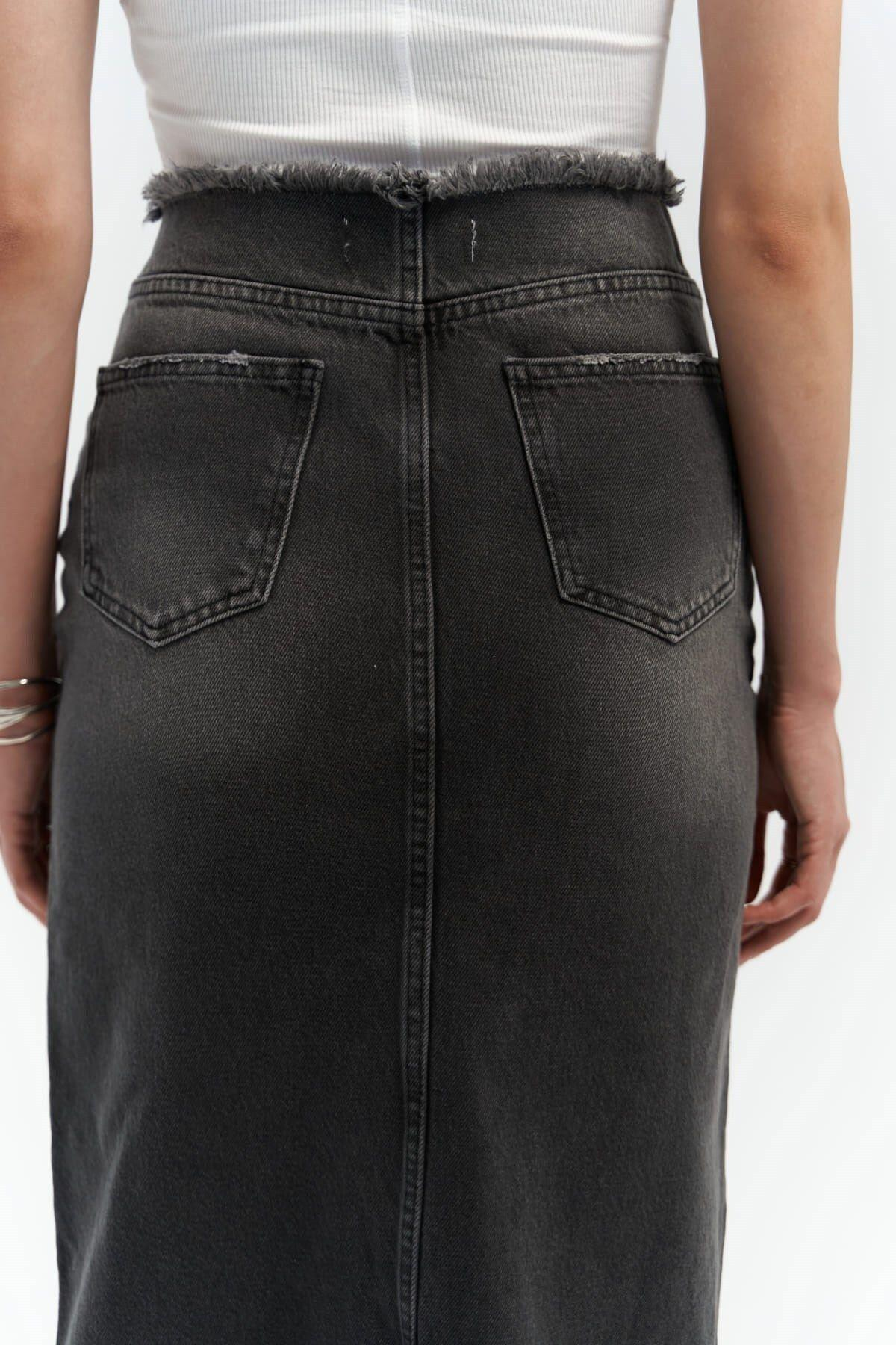 Arket Bel Detay Füme Jean Etek