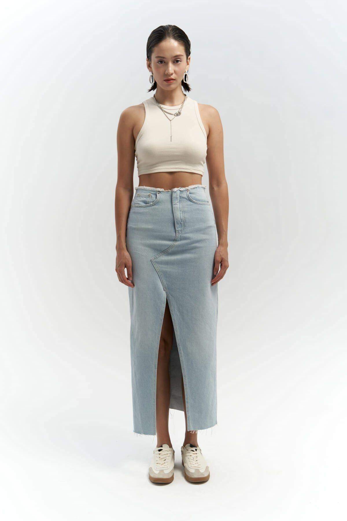 Arket Blue Denim Skirt