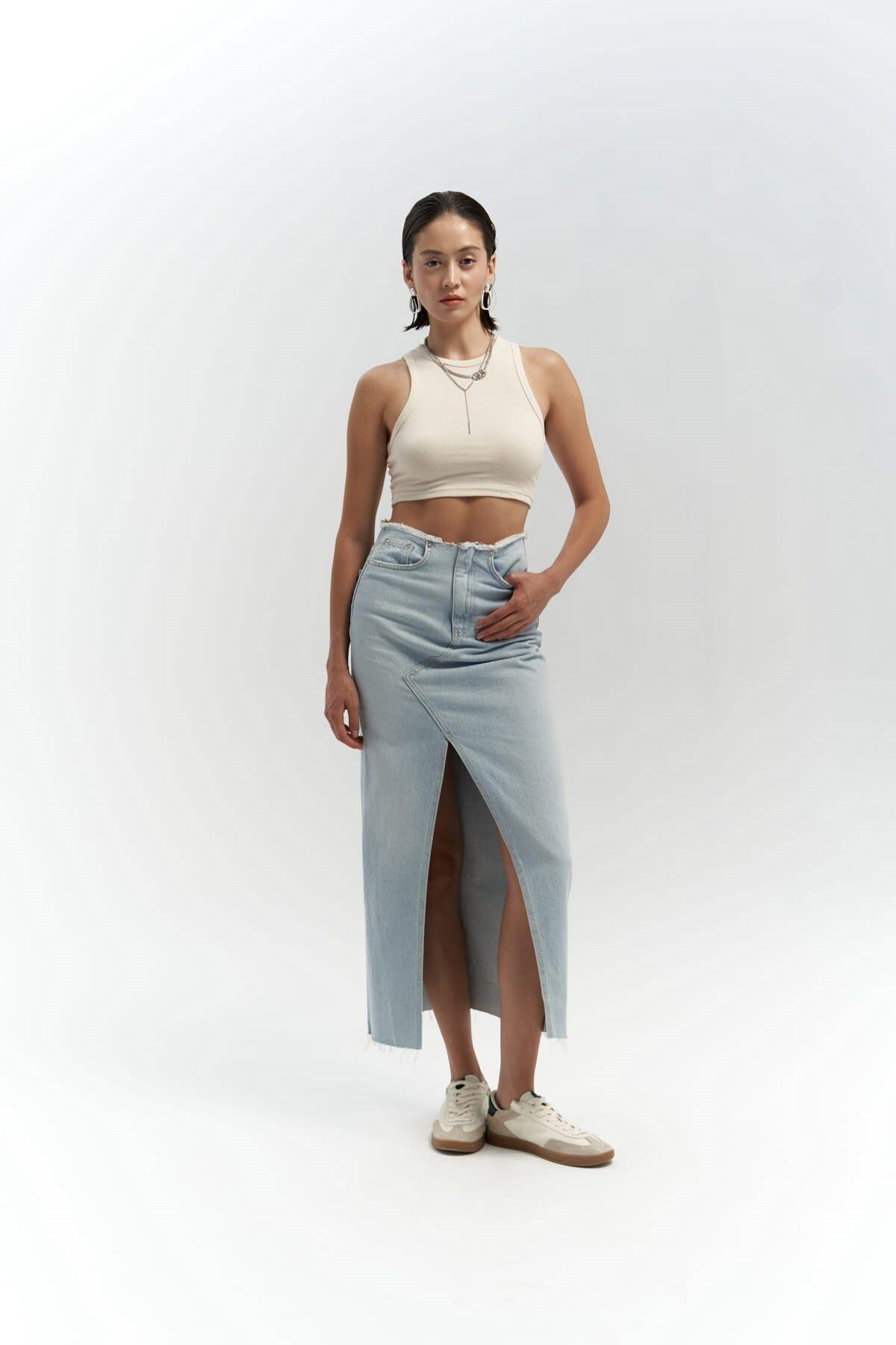 Arket Blue Denim Skirt