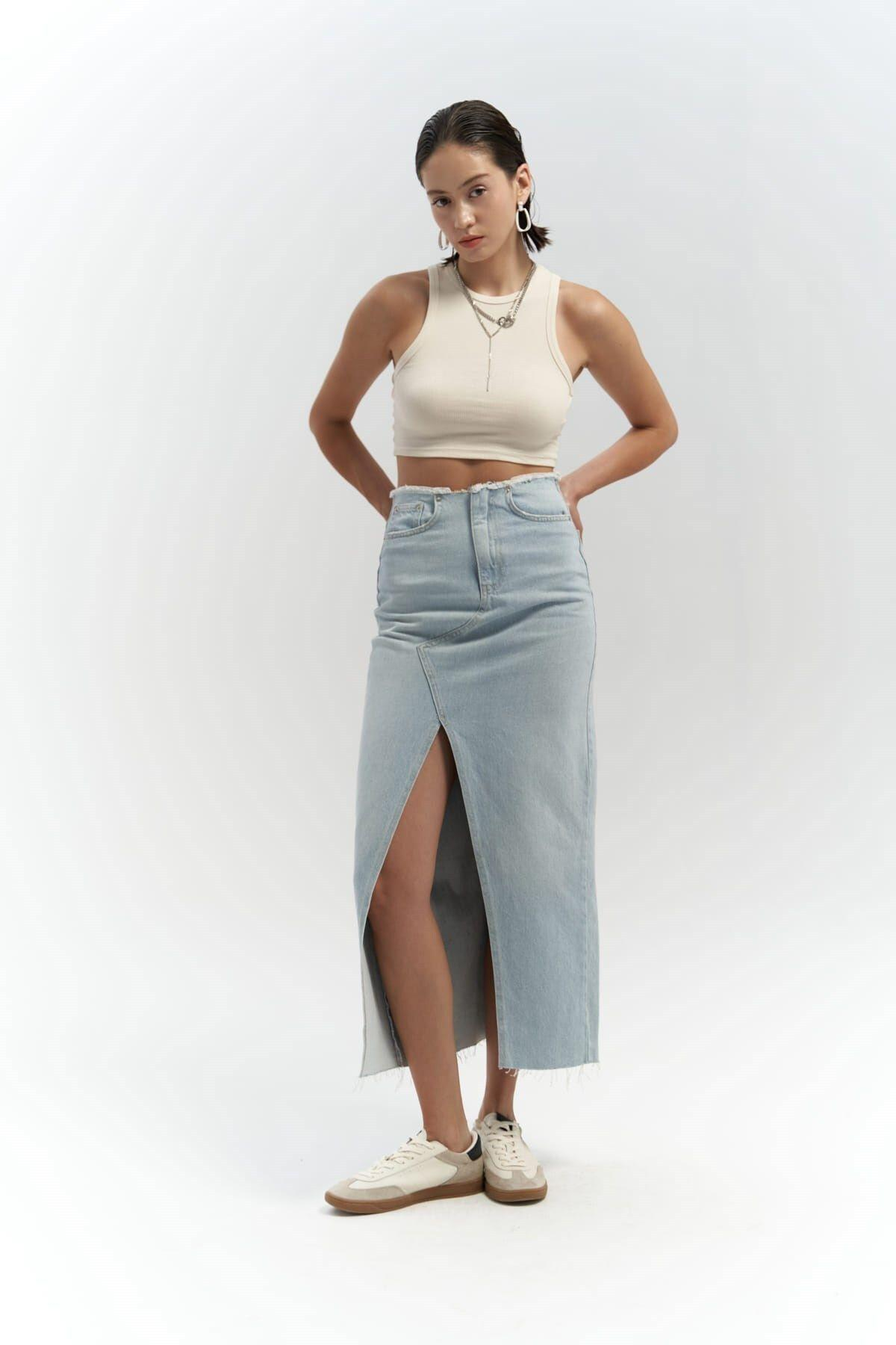 Arket Blue Denim Skirt