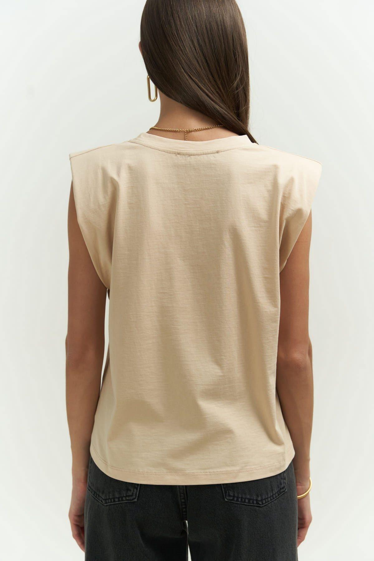 Armanda Vatkalı Vizon T-Shirt