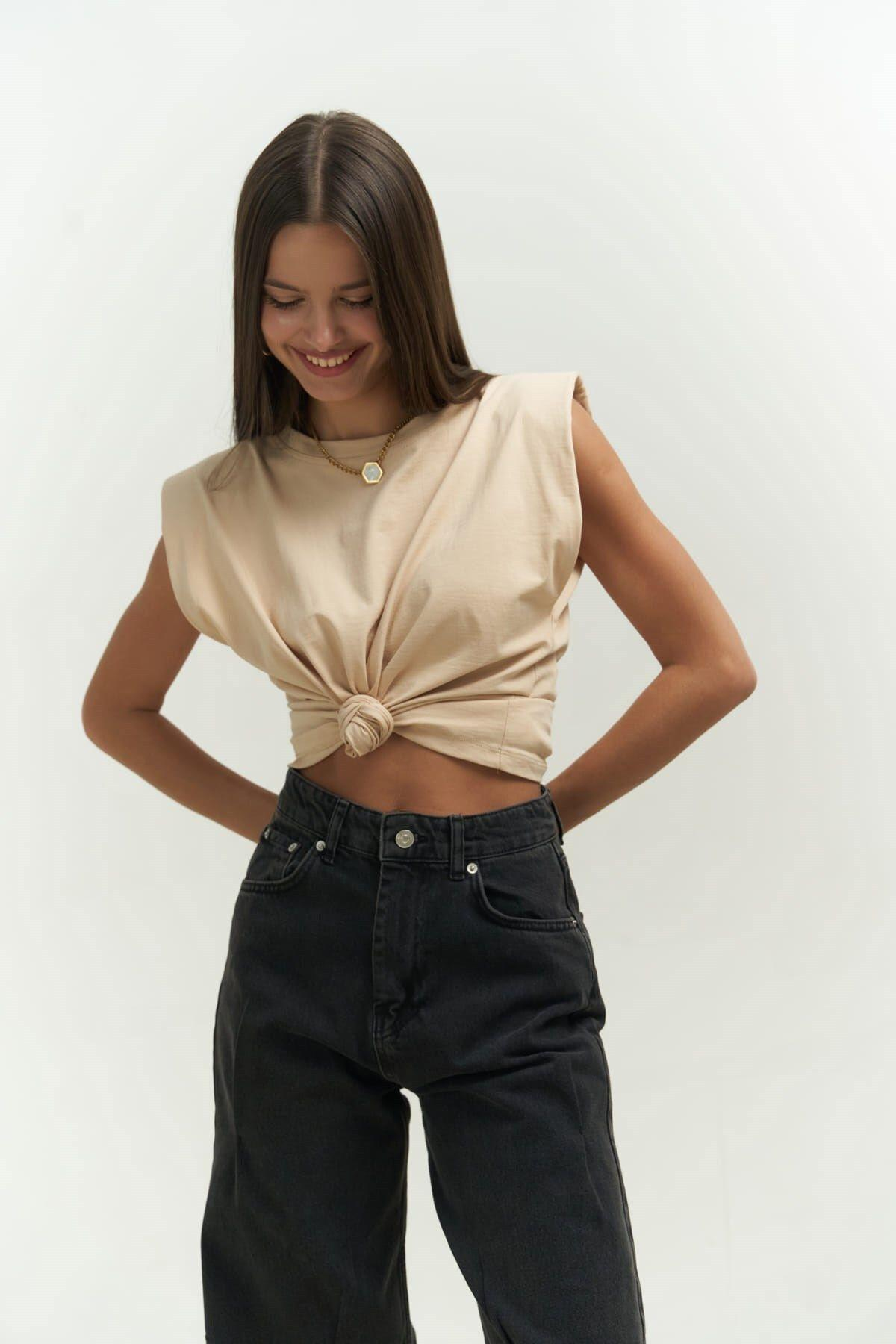 Armanda Vatkalı Vizon T-Shirt