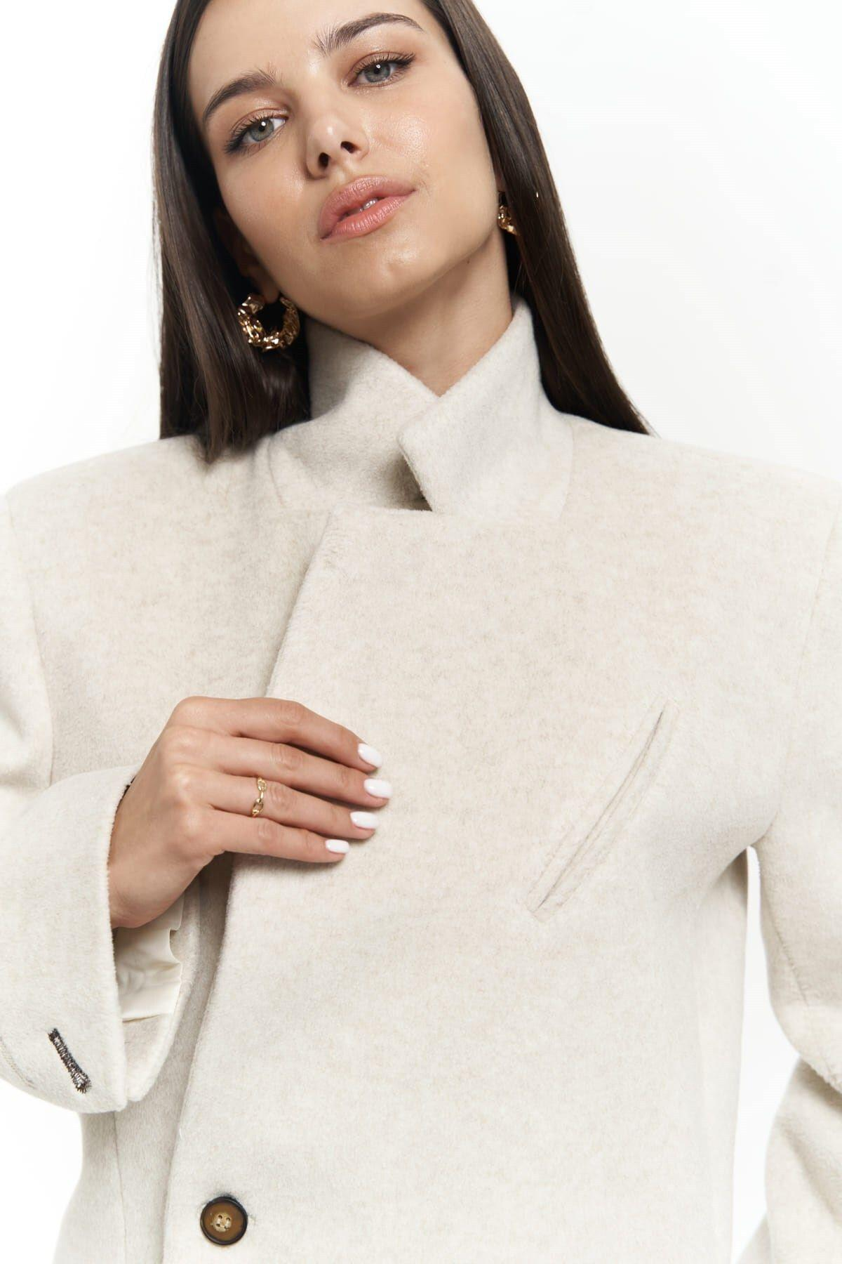 Armonia Beige Blazer with Slit Detail 