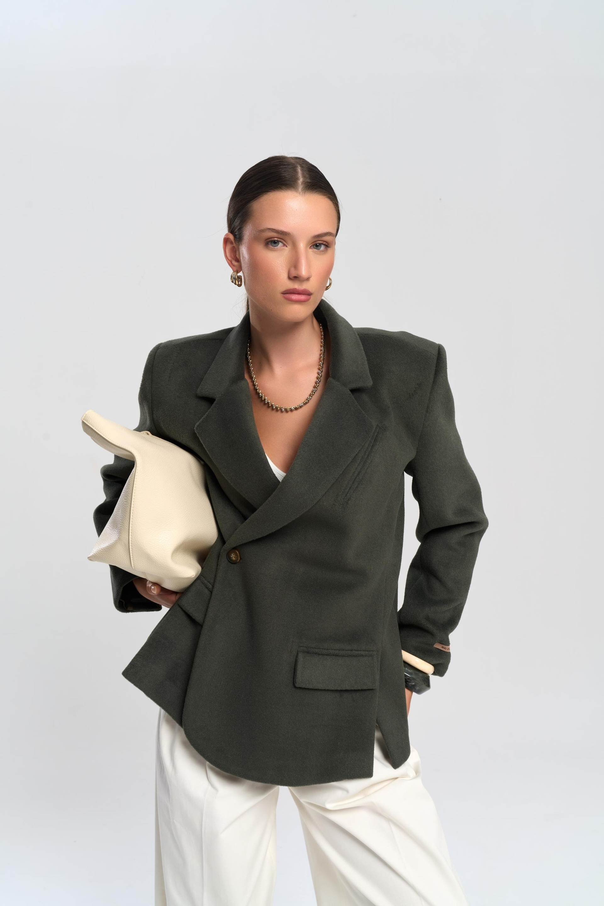 Armonia Slit Detailed Petrol Bluesi Blazer