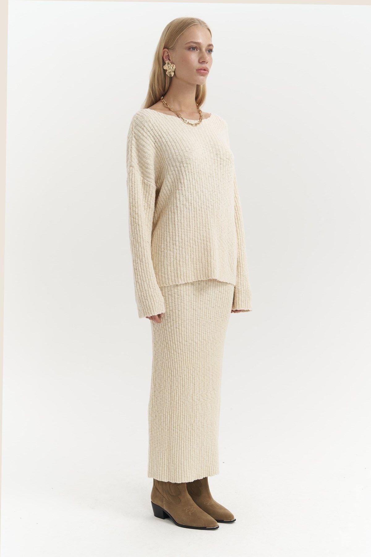 Arne Beige Two Piece Knitwear Set