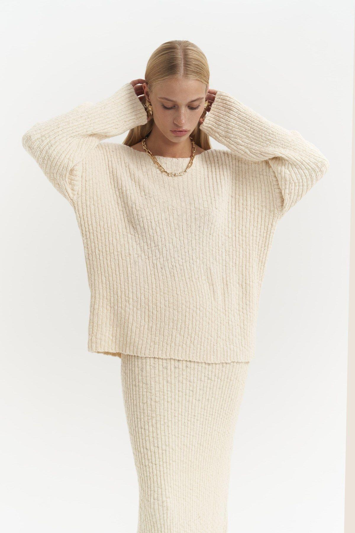 Arne Beige Two Piece Knitwear Set