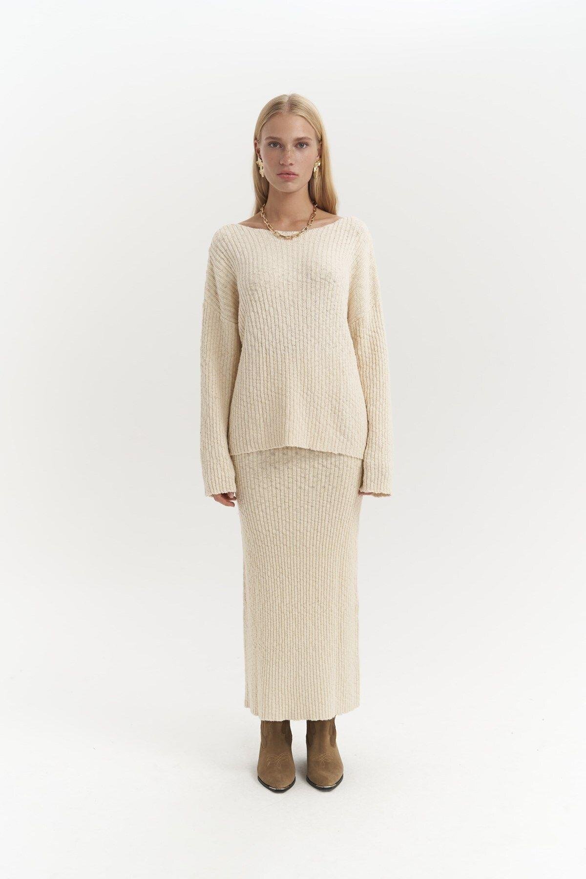 Arne Beige Two Piece Knitwear Set