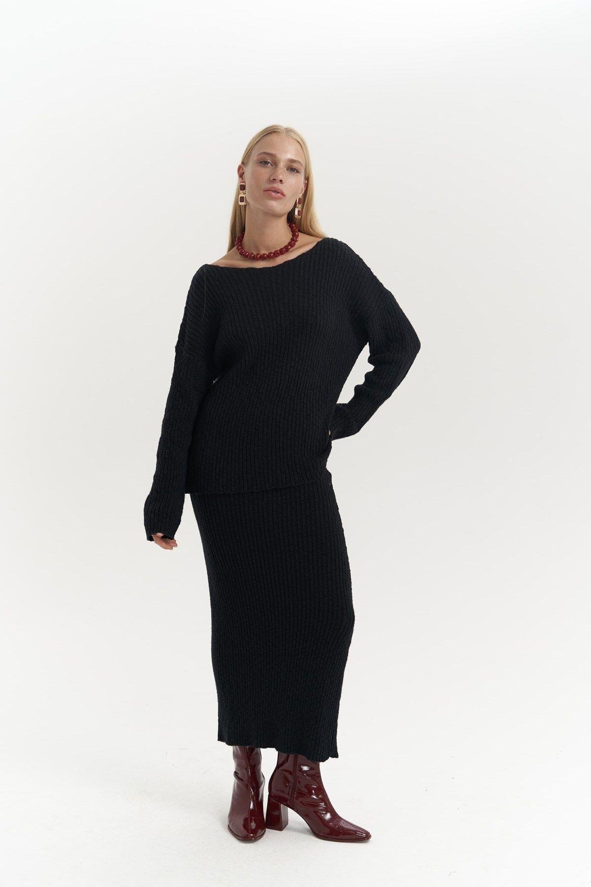 Arne Black Two Piece Knitwear Set