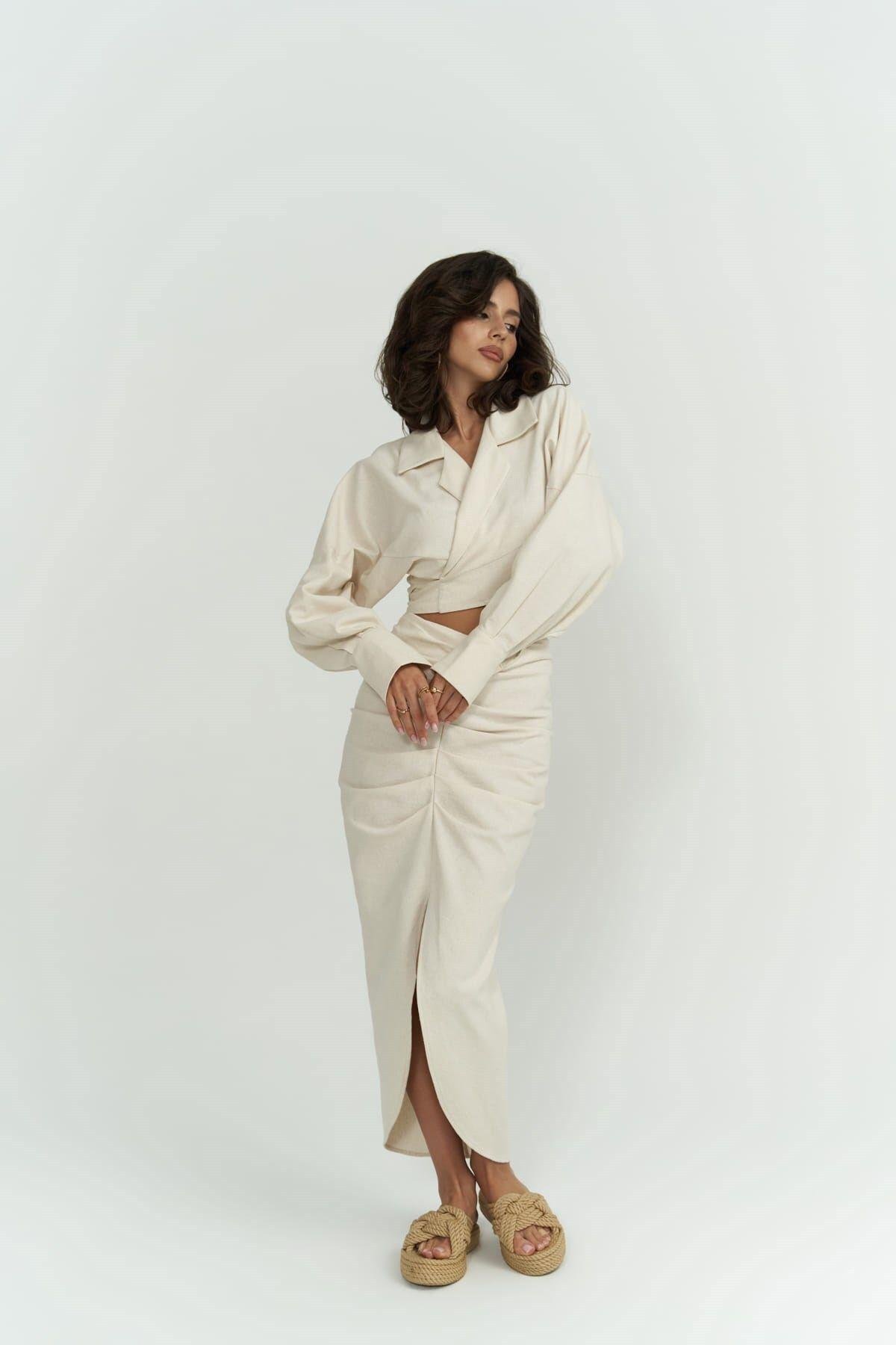 Asos Bej Gömlek Etek Takım