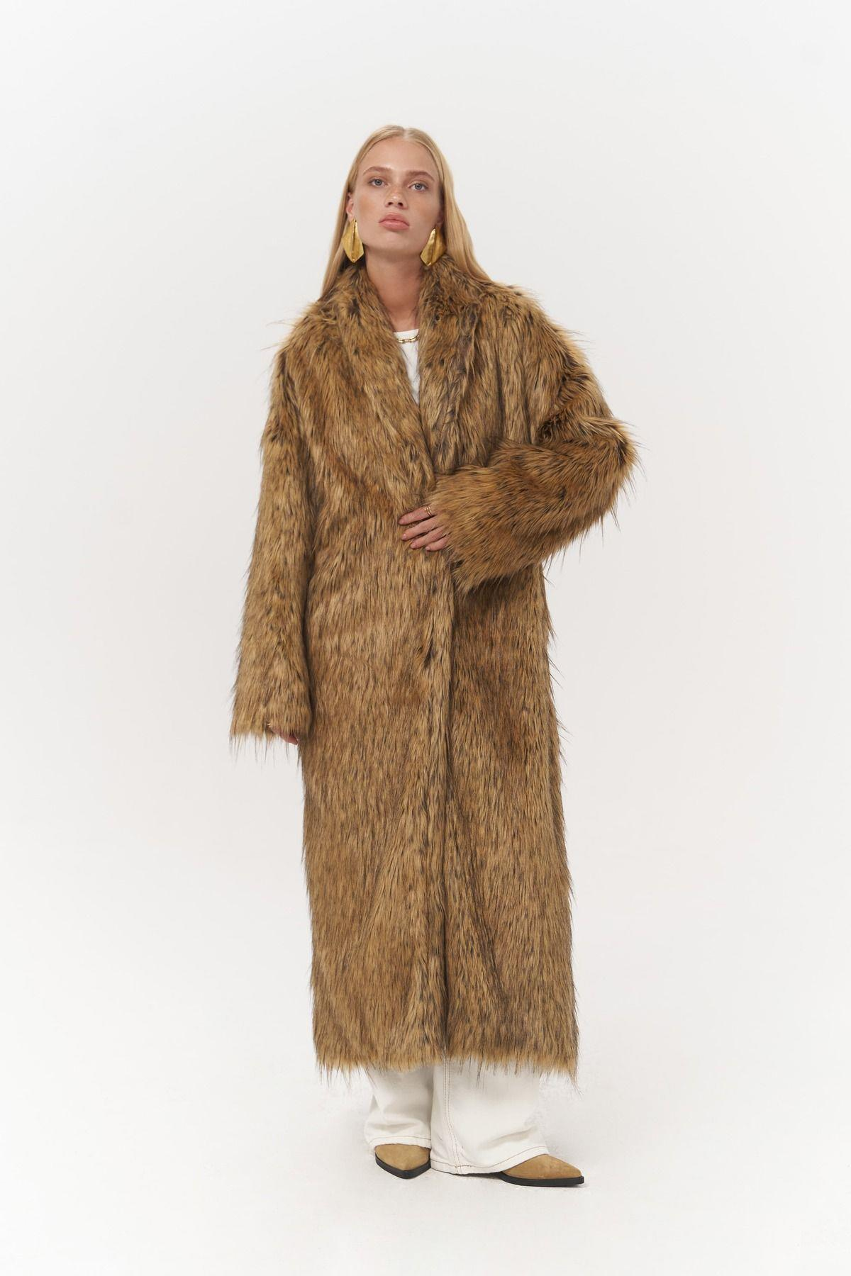 Aspen Yellow Long Fur Coat 