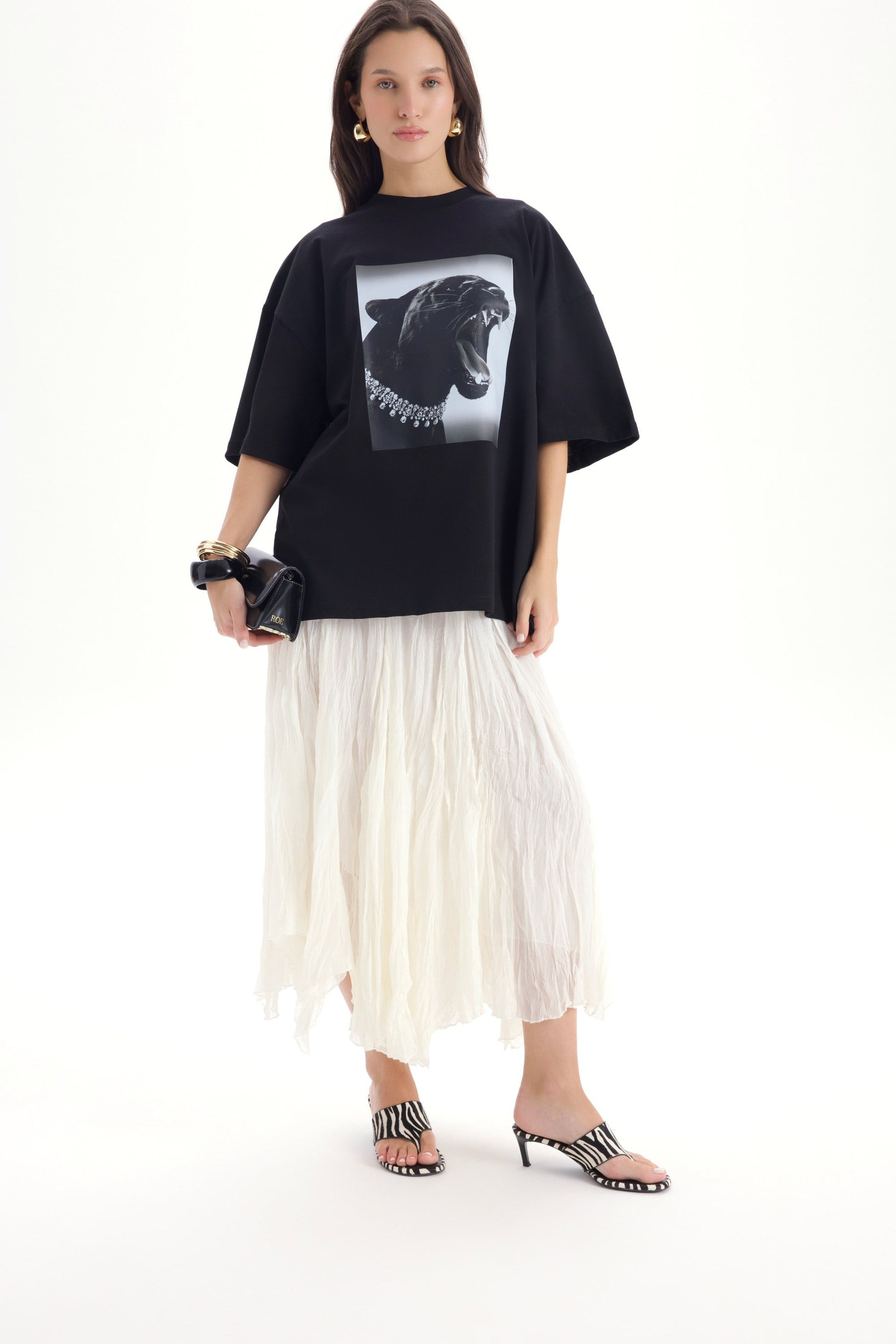 Assa Pleated Ecru Skirt