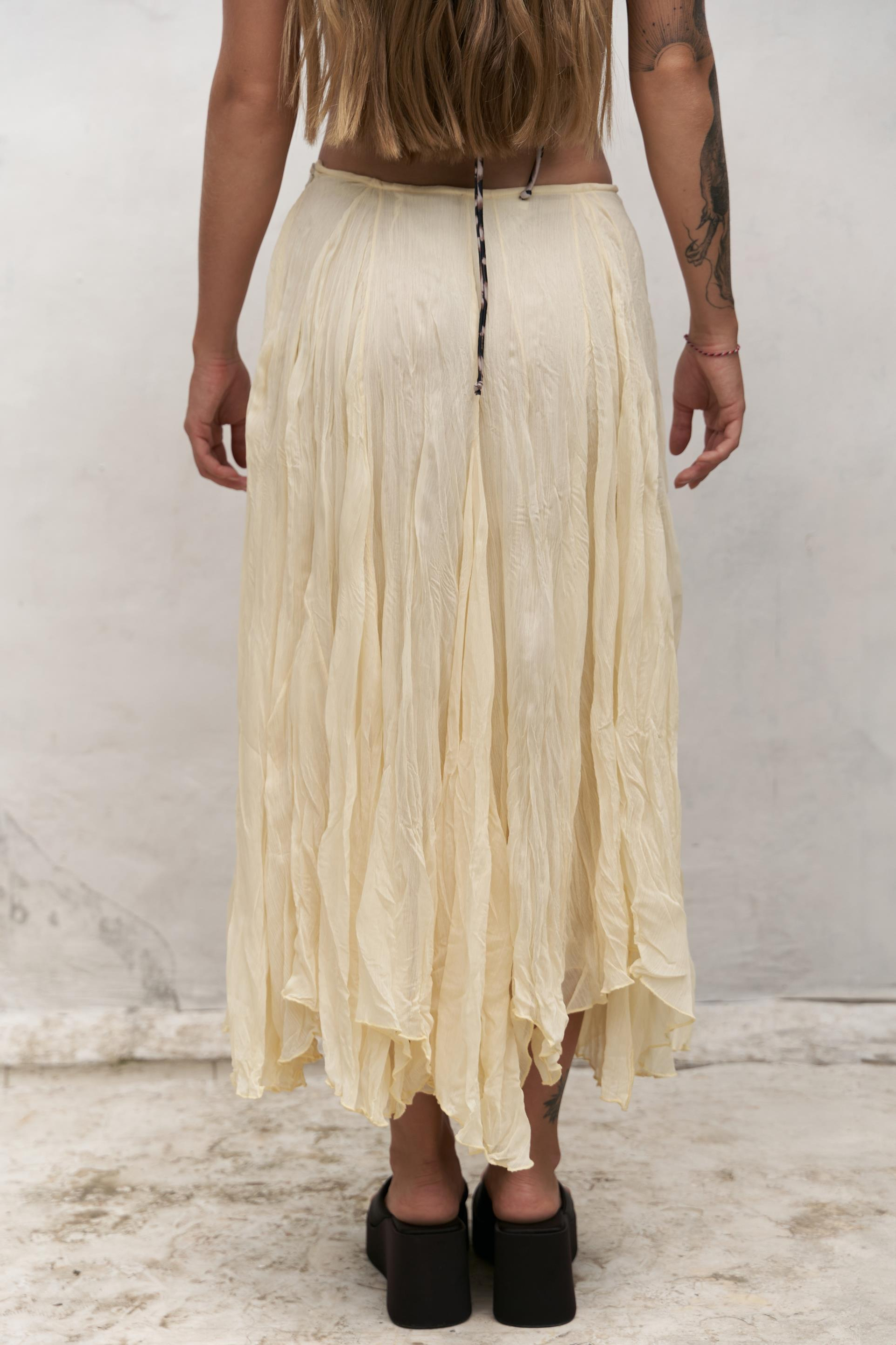 Assa Pileli Sarı Etek 