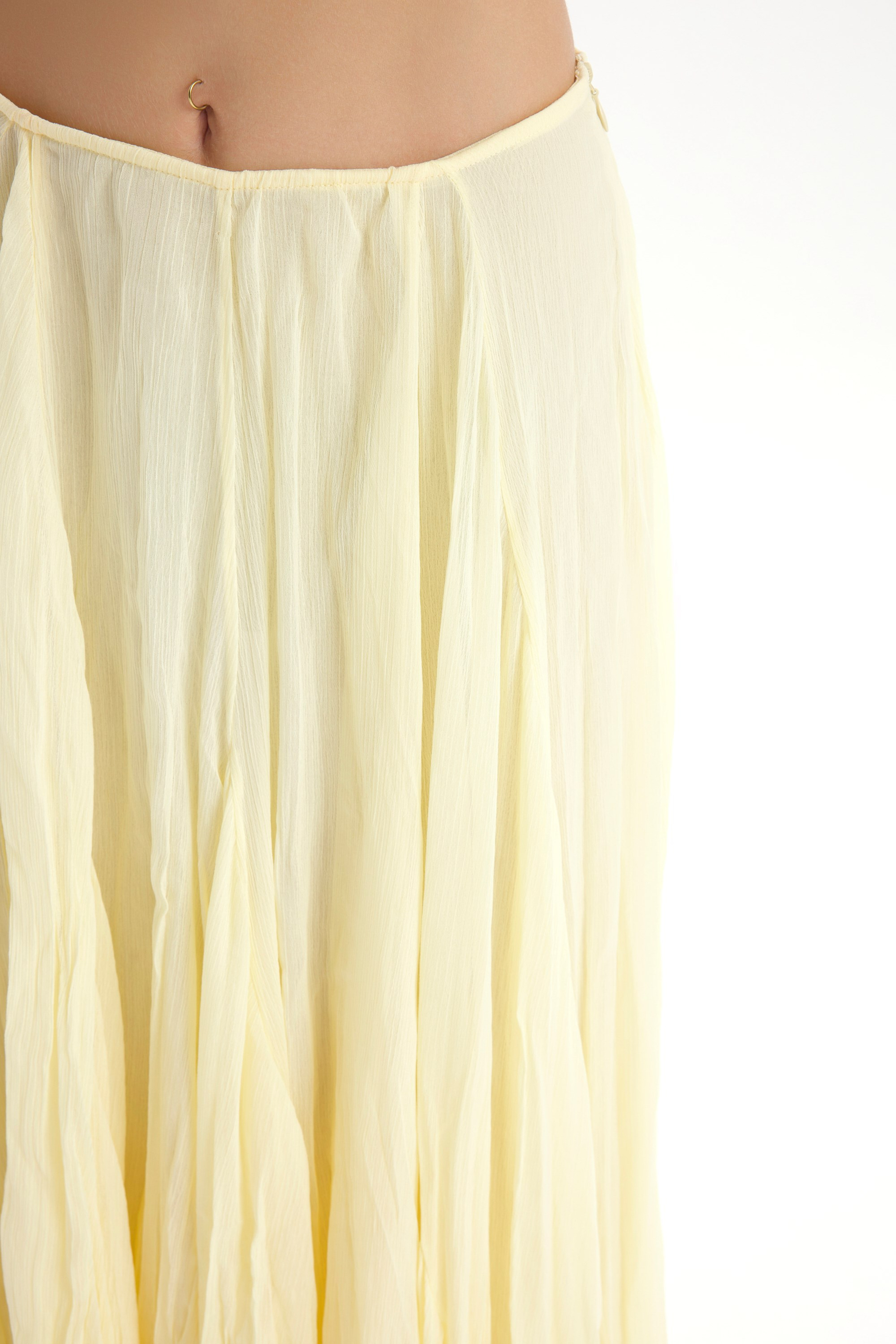 Assa Pleated Yellow Skirt
