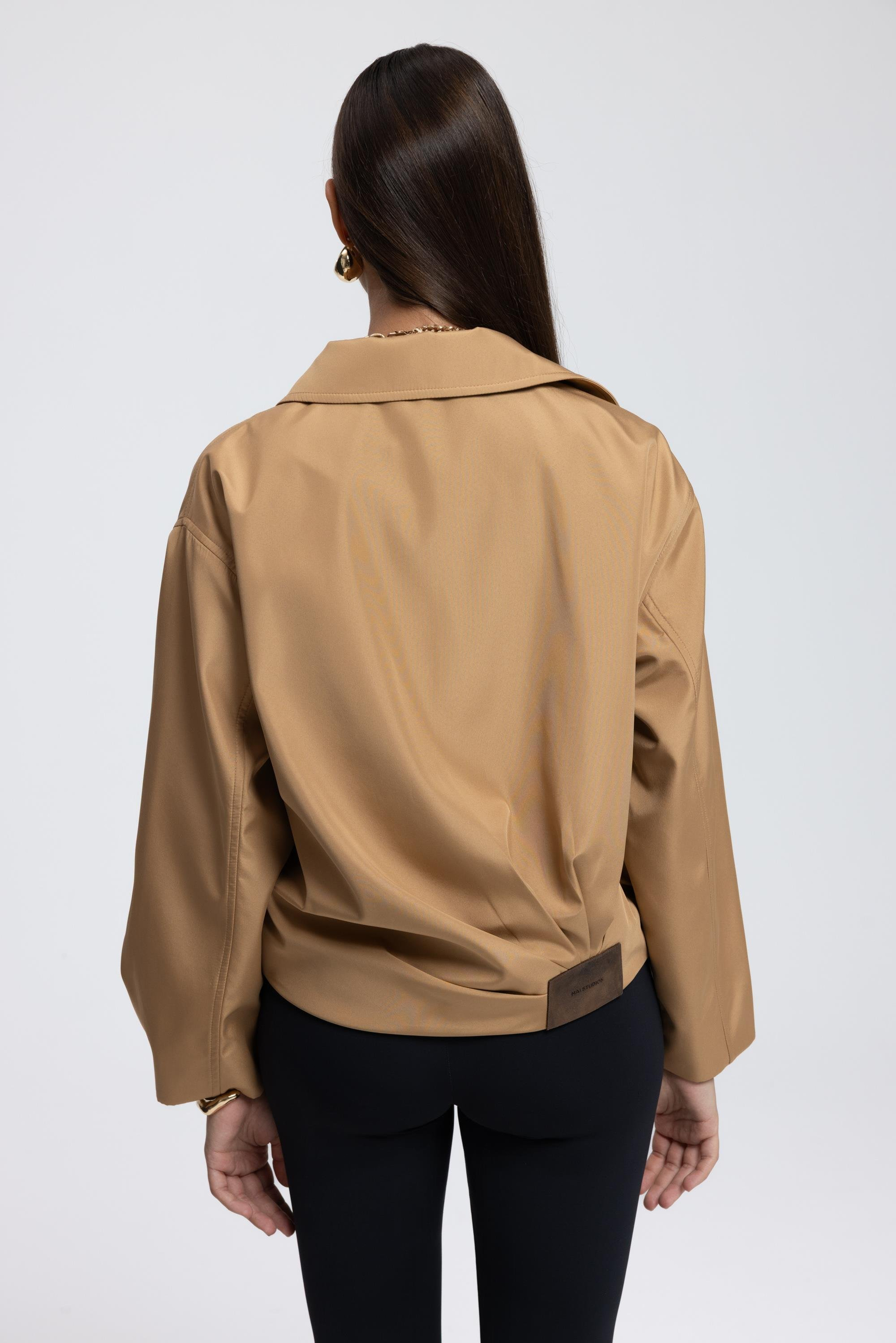 Astrid Mevsimlik Camel Kısa Bomber Ceket