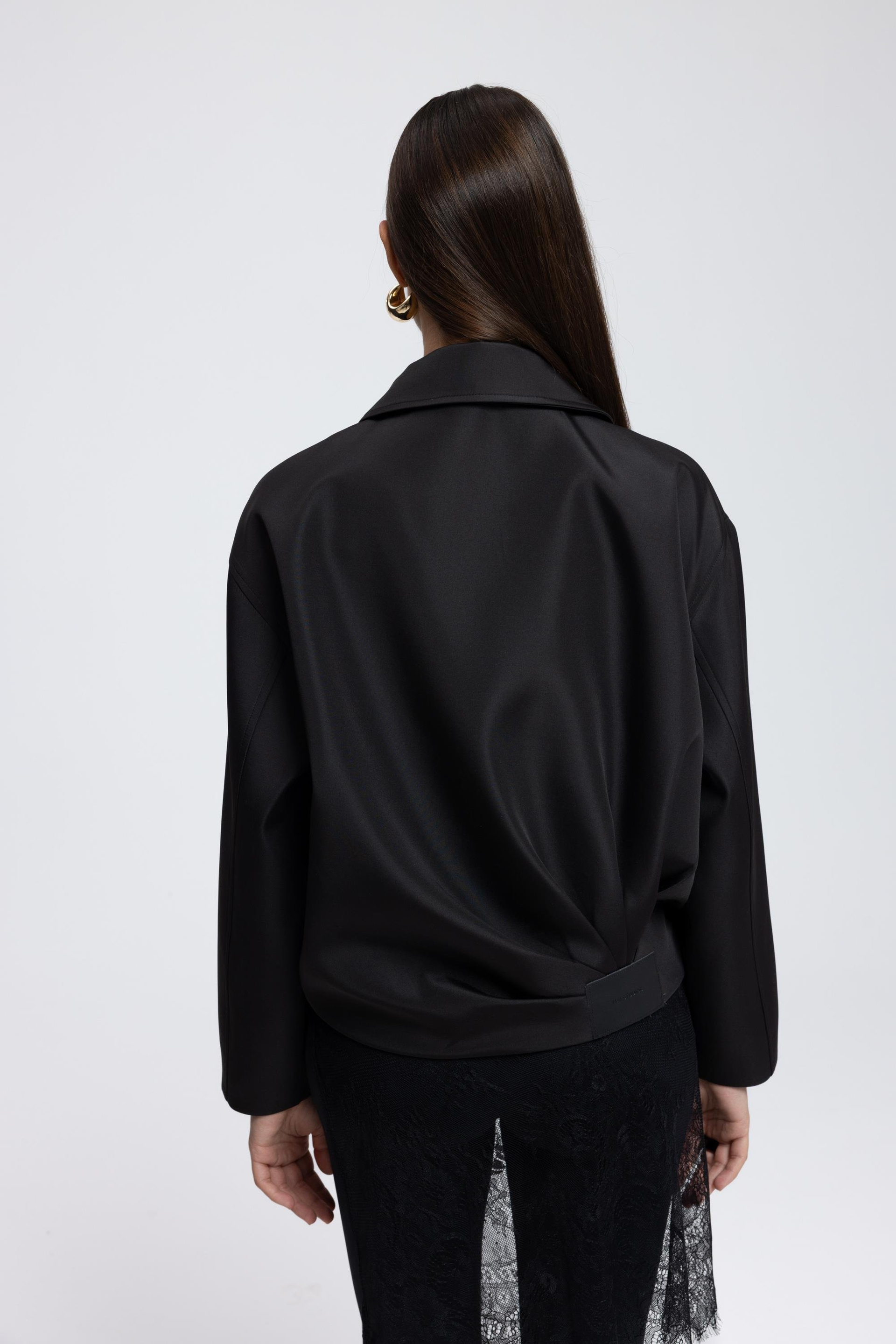 Astrid Mevsimlik Siyah Kısa Bomber Ceket