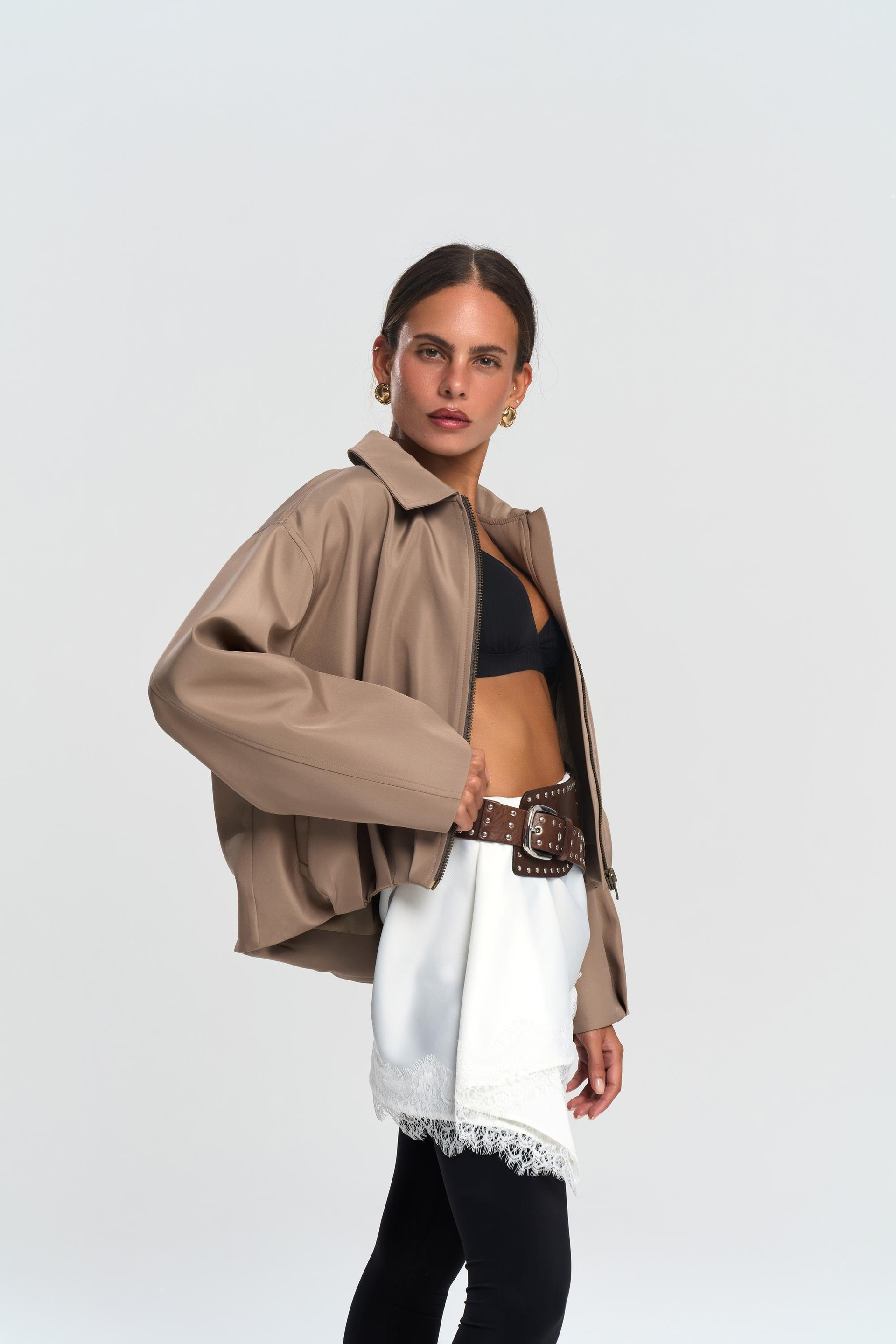 Astrid Mevsimlik Vizon Kısa Bomber Ceket 