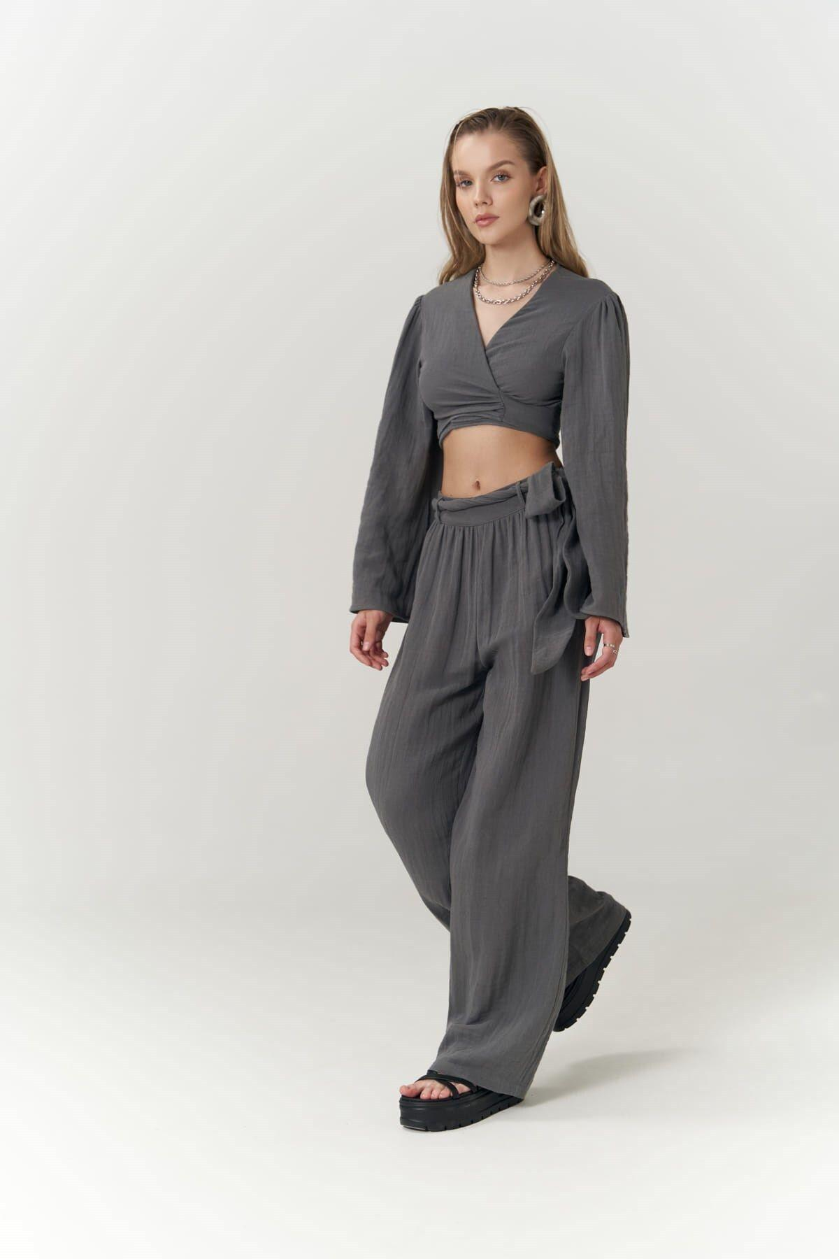 Atina Anthracite Muslin Set